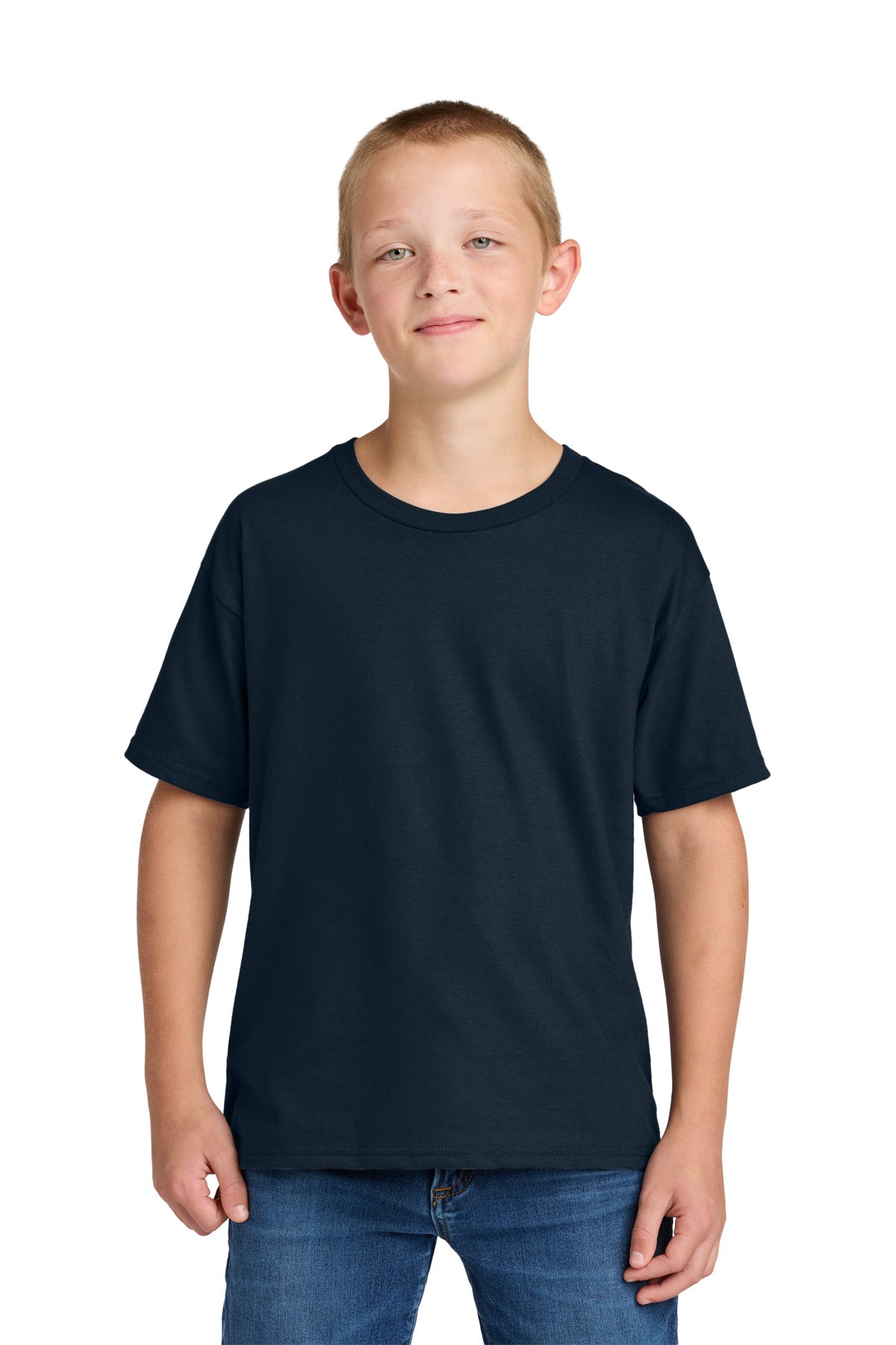 Jerzees Ultimate Youth Ring Spun T-Shirt IC46B in J. Navy