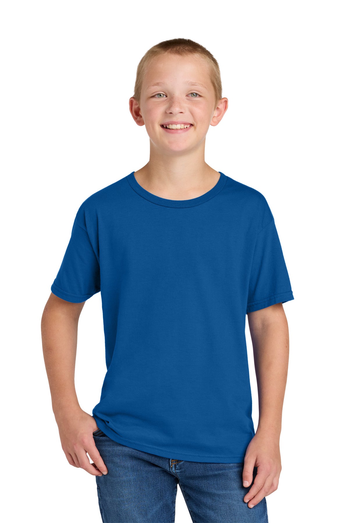 Jerzees Ultimate Youth Ring Spun T-Shirt IC46B in Royal