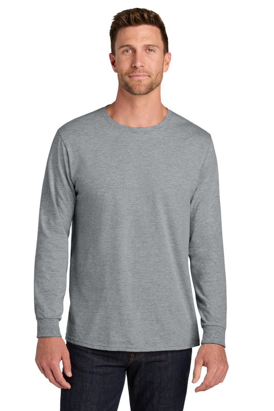 Jerzees Ultimate Unisex Ring Spun Long Sleeve T-Shirt IC46L in Athletic Heather