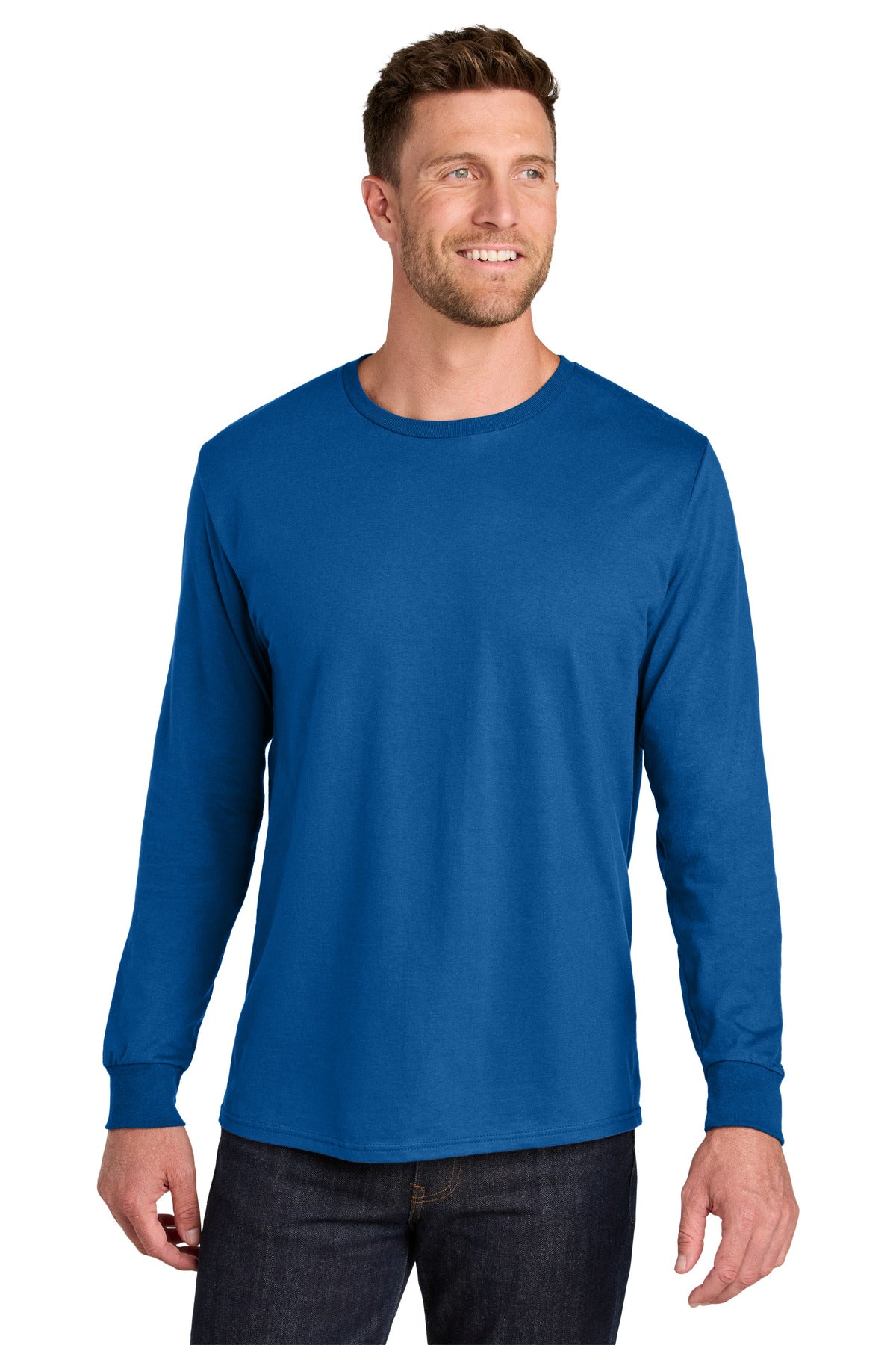 Jerzees Ultimate Unisex Ring Spun Long Sleeve T-Shirt IC46L in Royal