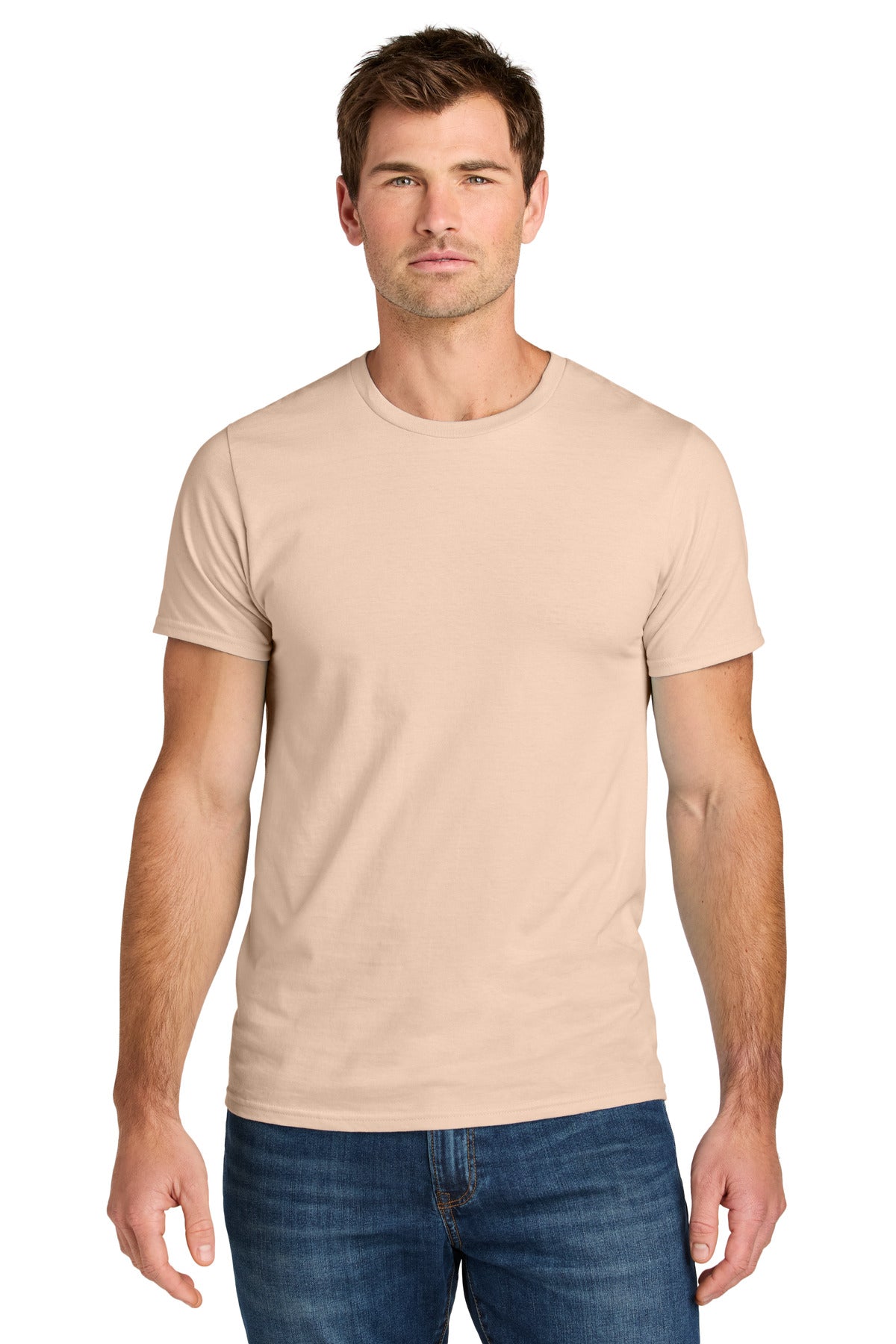Jerzees Ultimate Unisex Ring Spun T-Shirt IC46M in Blush Pink