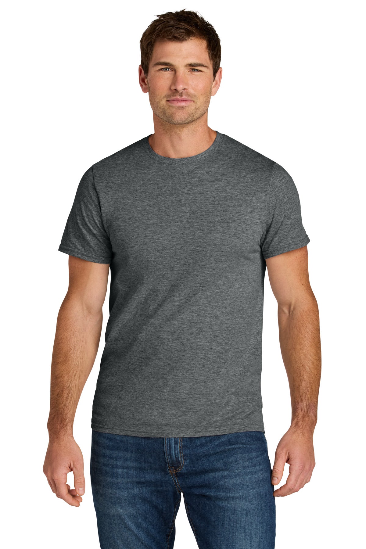 Jerzees Ultimate Unisex Ring Spun T-Shirt IC46M in Charcoal Heather