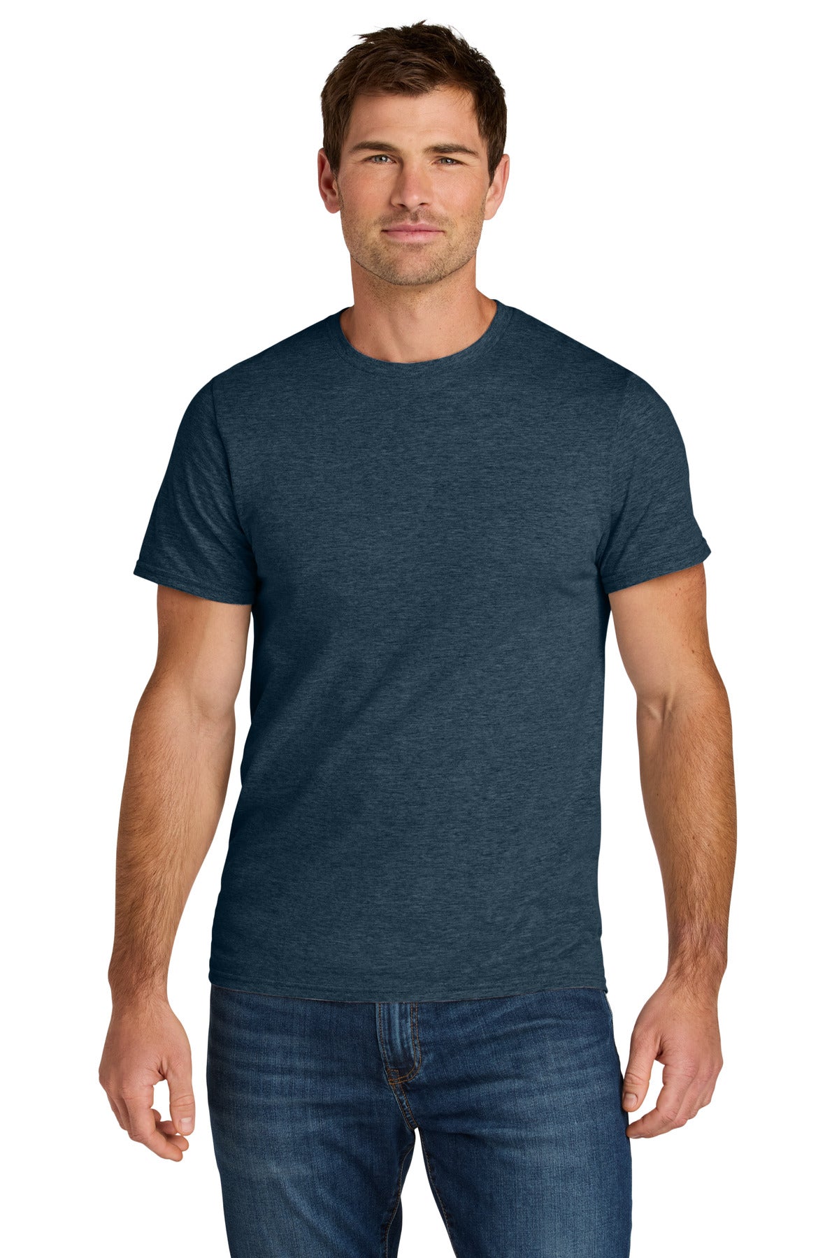 Jerzees Ultimate Unisex Ring Spun T-Shirt IC46M in Indigo Heather