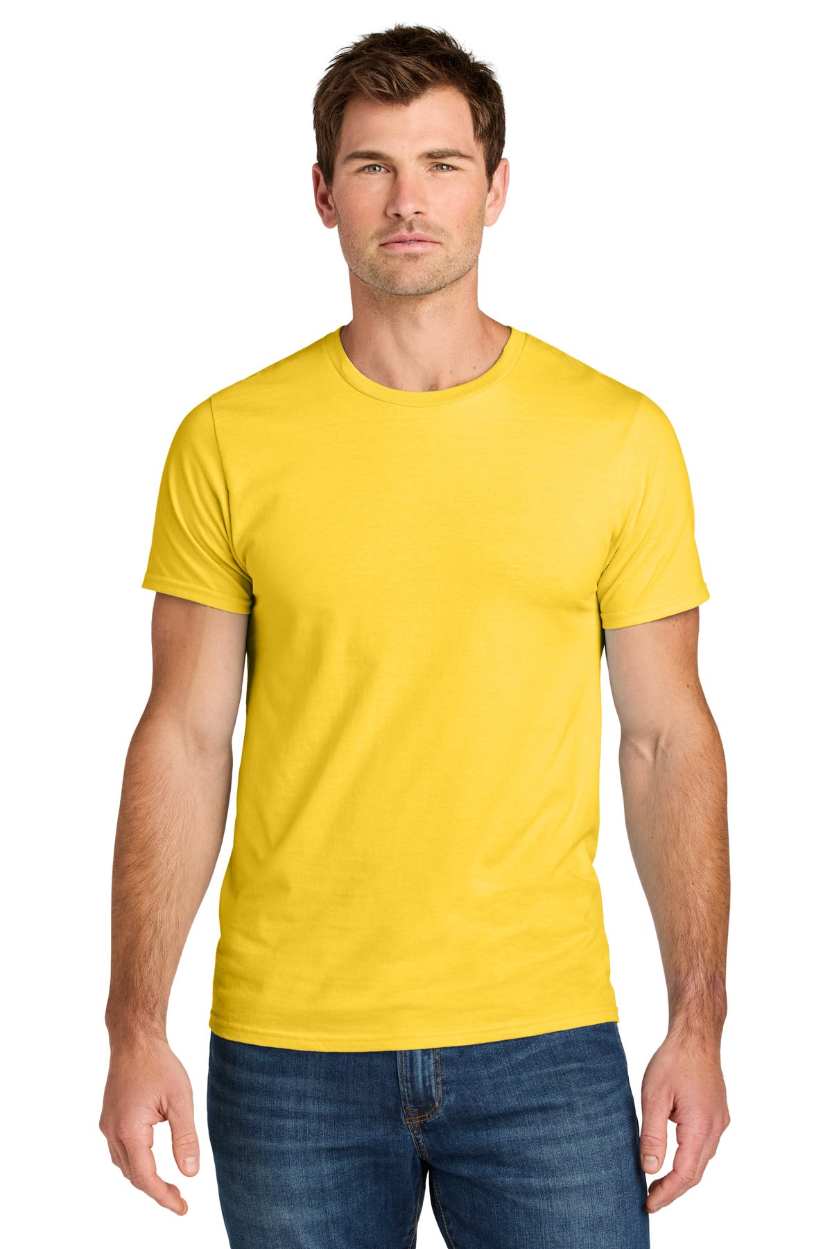 Jerzees Ultimate Unisex Ring Spun T-Shirt IC46M in Island Yellow