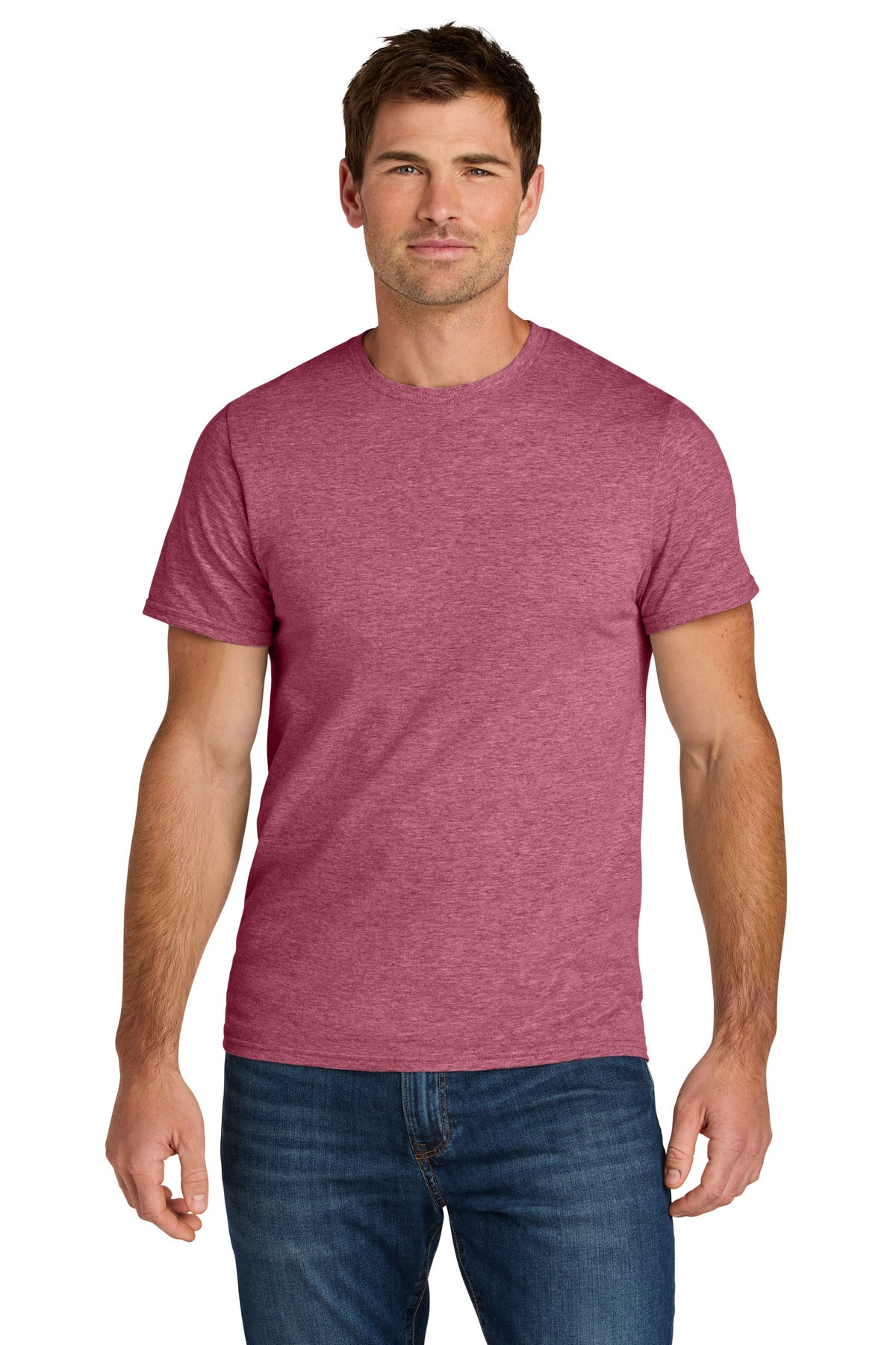 Jerzees Ultimate Unisex Ring Spun T-Shirt IC46M in Raspberry Heather