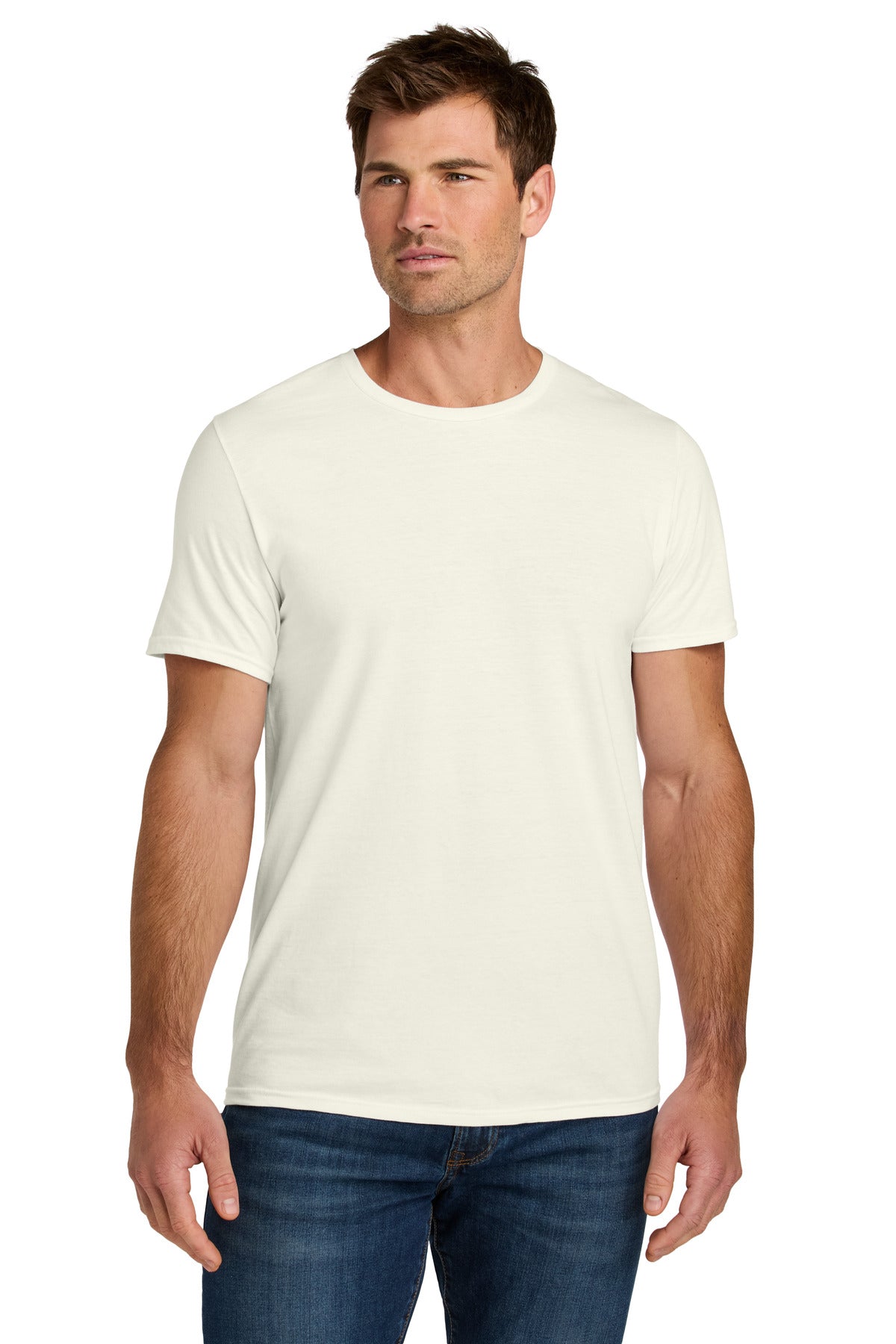 Jerzees Ultimate Unisex Ring Spun T-Shirt IC46M in Sweet Cream Heather