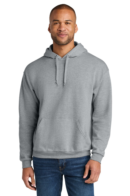 Jerzees Ultimate Unisex CVC Ring Spun Hooded Sweatshirt IC49M in Athletic Heather