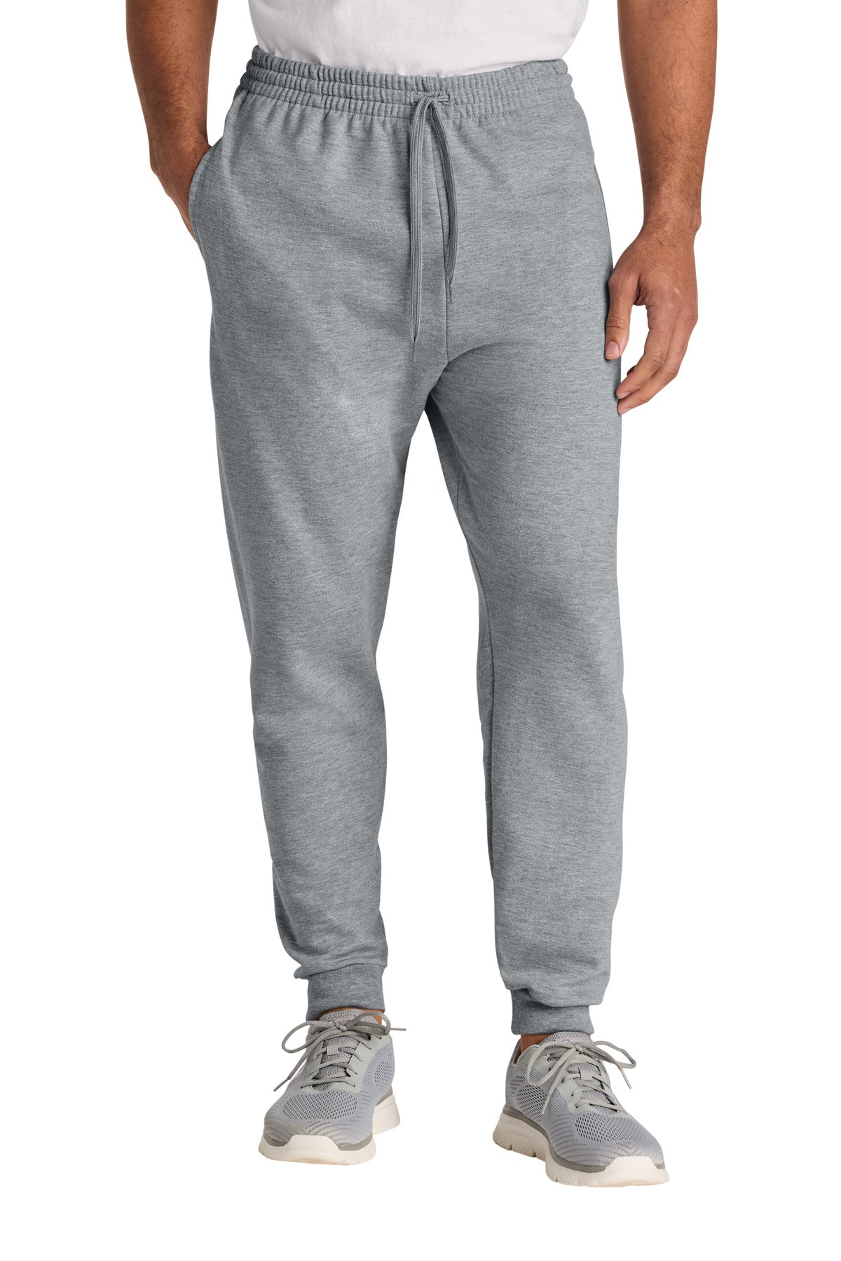 Jerzees Ultimate Unisex CVC Ring Spun Pocket Jogger IC50M in Athletic Heather
