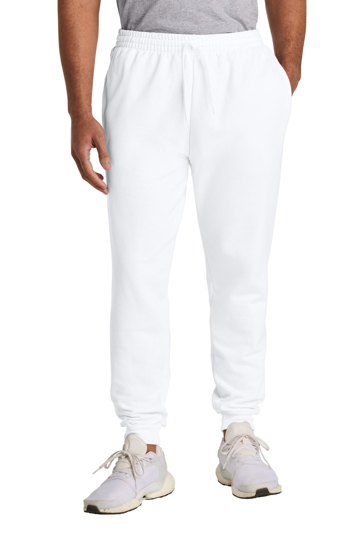 Jerzees Ultimate Unisex CVC Ring Spun Pocket Jogger IC50M in White