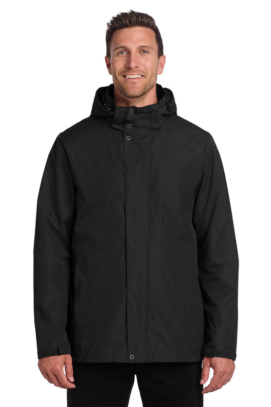 Port Authority All-Weather 3-in-1 Jacket J123 in Black