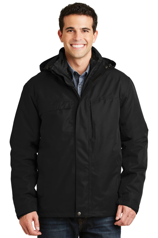 Port Authority Herringbone 3-in-1 Parka. J302 in Black