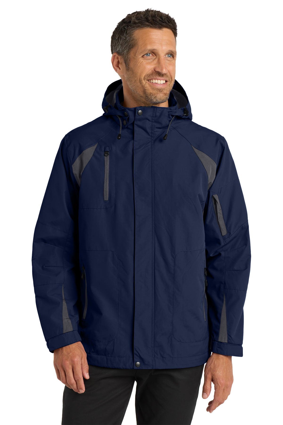 Port Authority All-Season II Jacket. J304 in True Navy/ Iron Grey