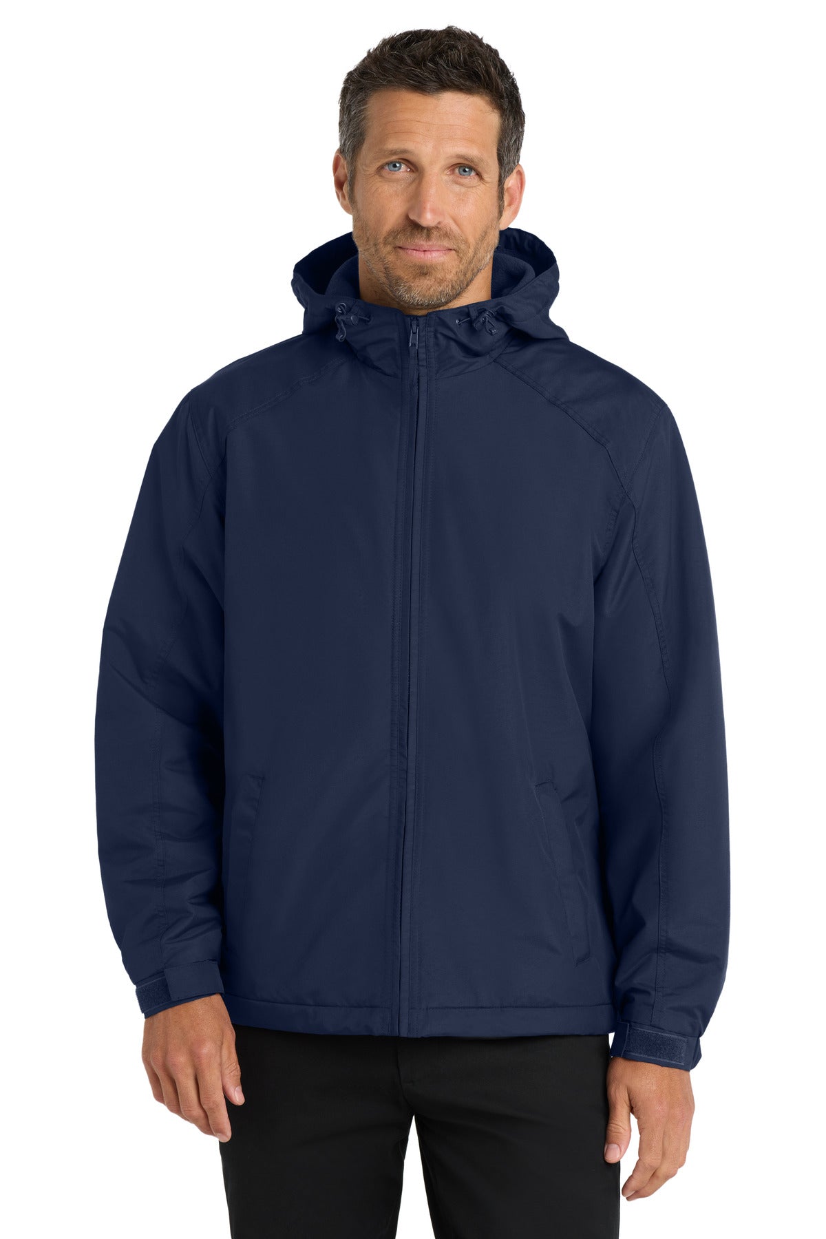 Port Authority Hooded Charger Jacket. J327 in True Navy