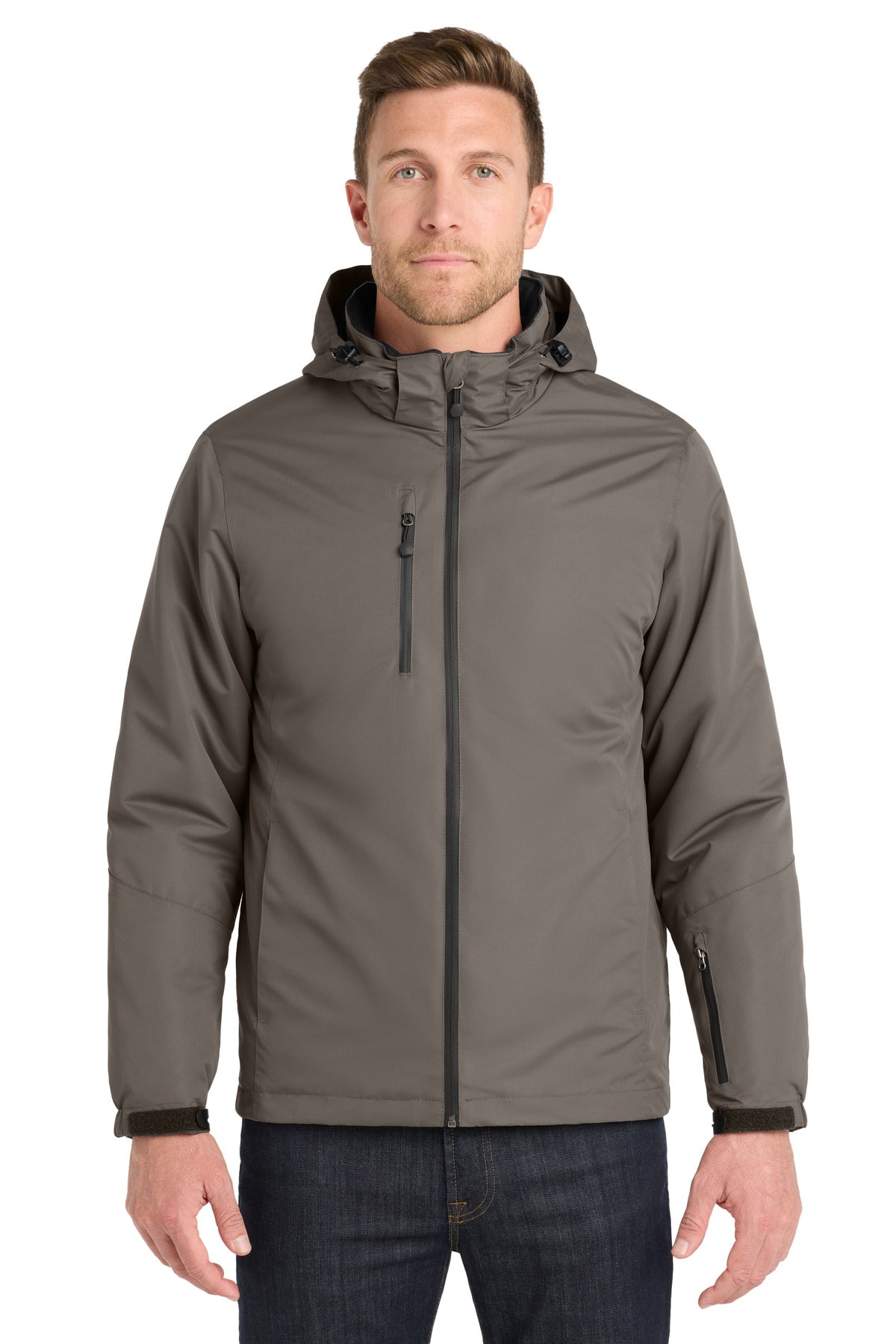 Port Authority Vortex Waterproof 3-in-1 Jacket. J332 in Deep Smoke/ Charcoal
