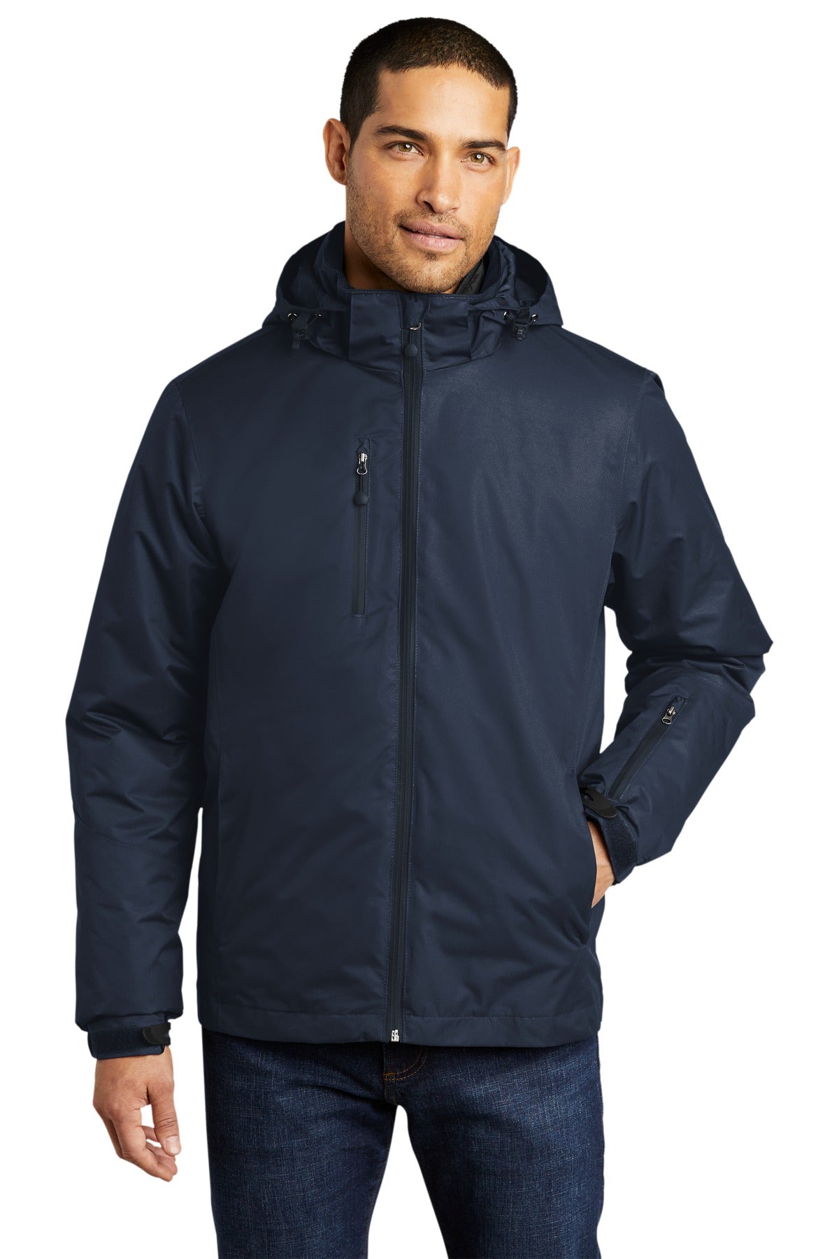 Port Authority Vortex Waterproof 3-in-1 Jacket. J332 in River Blue Navy/ River Blue Navy