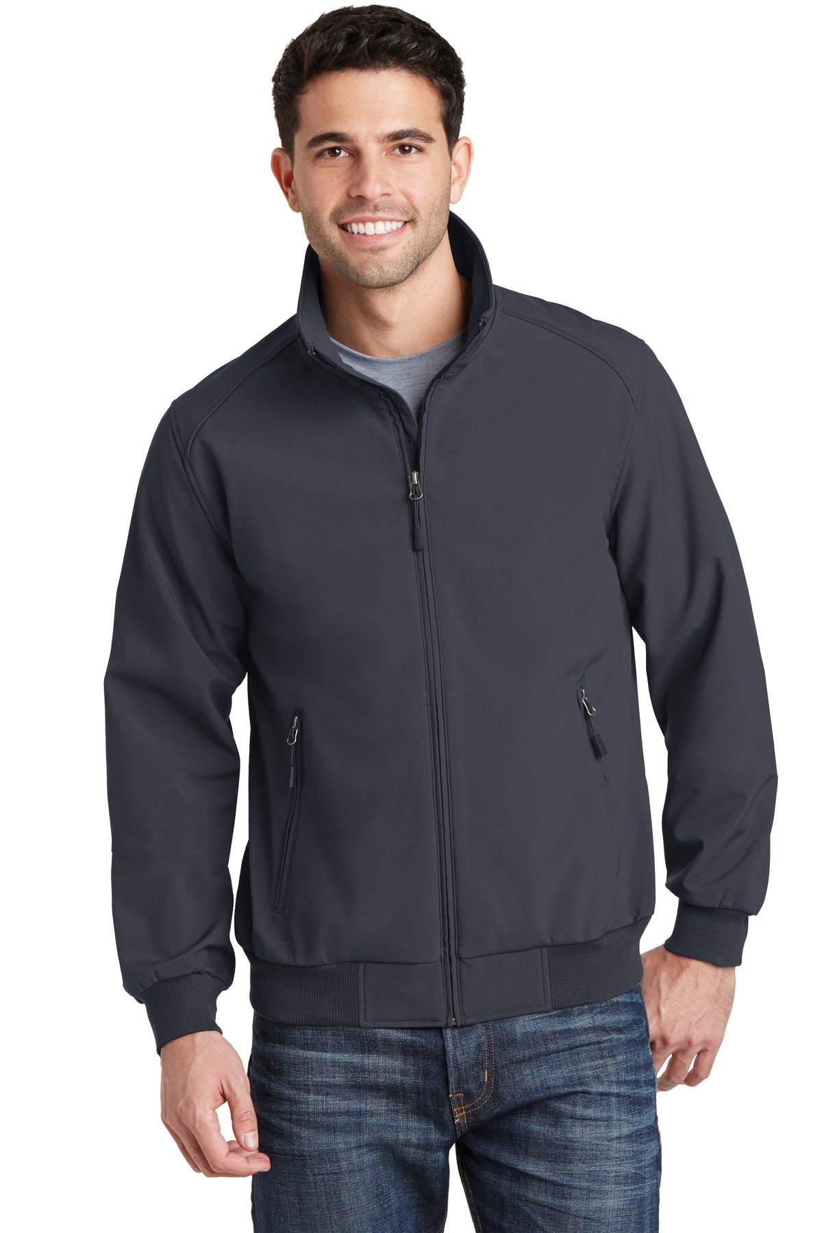 Port Authority Soft Shell Bomber Jacket. J337 in Battleship Grey