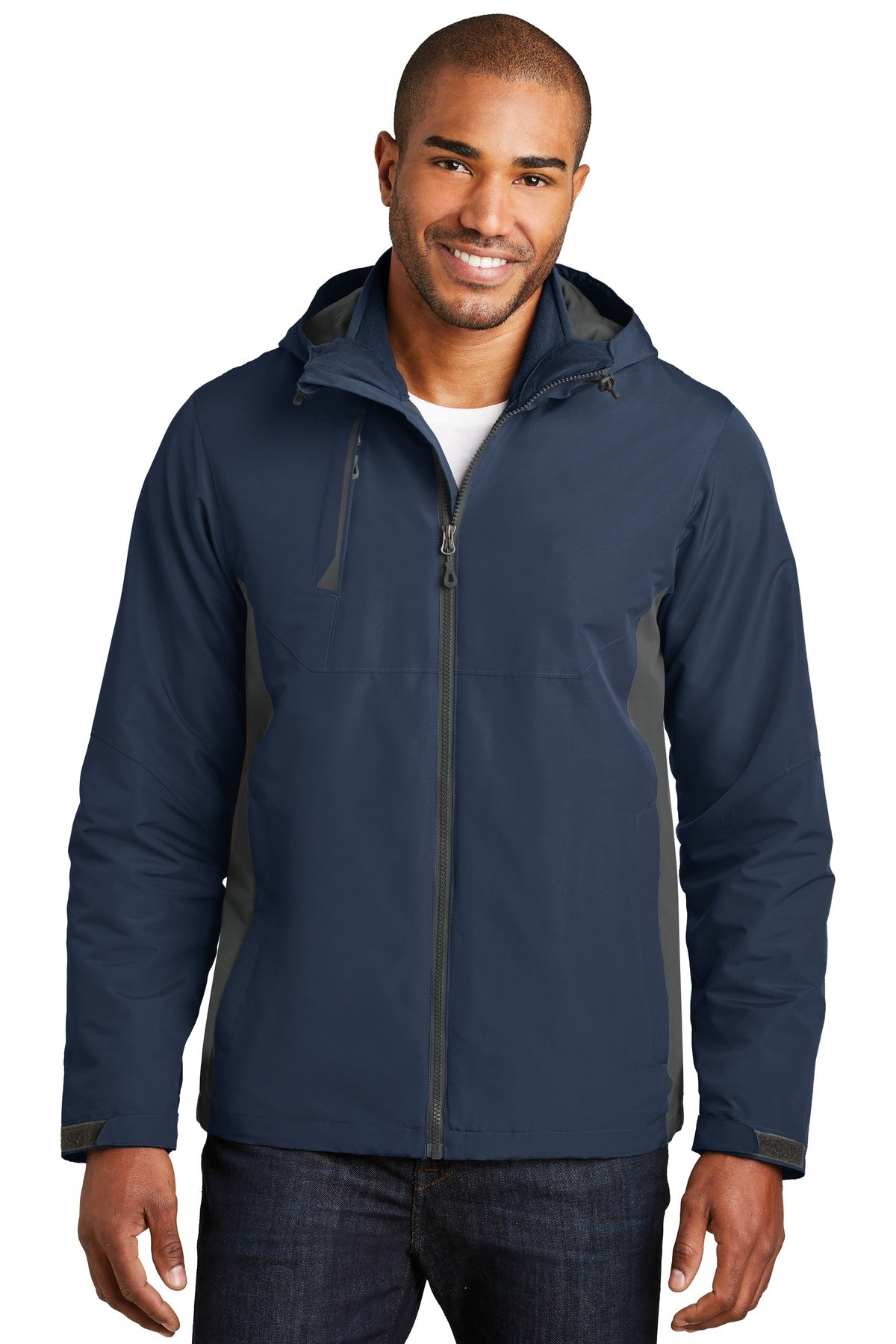 Port Authority Merge 3-in-1 Jacket. J338 in Dress Blue Navy/ Grey Steel