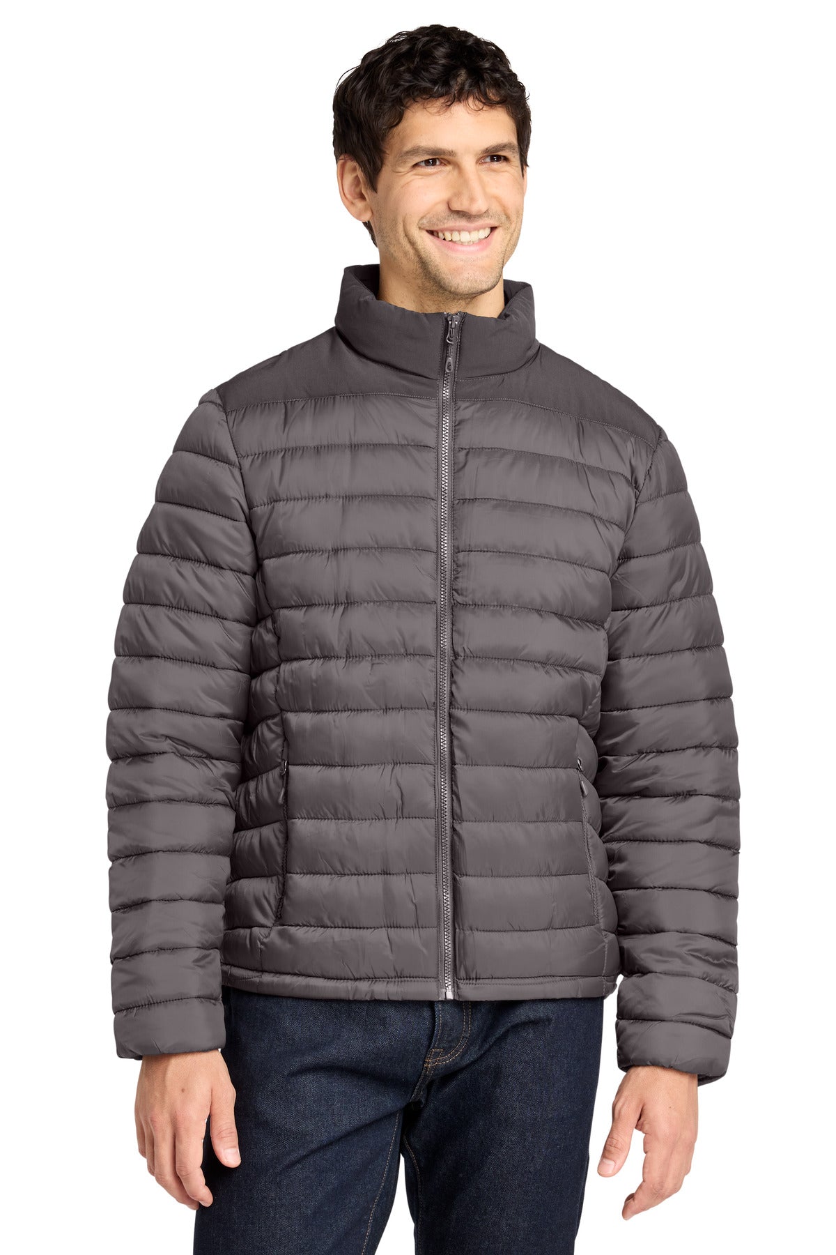 Port Authority Horizon Puffy Jacket J364 in Deep Smoke/ Grey Smoke