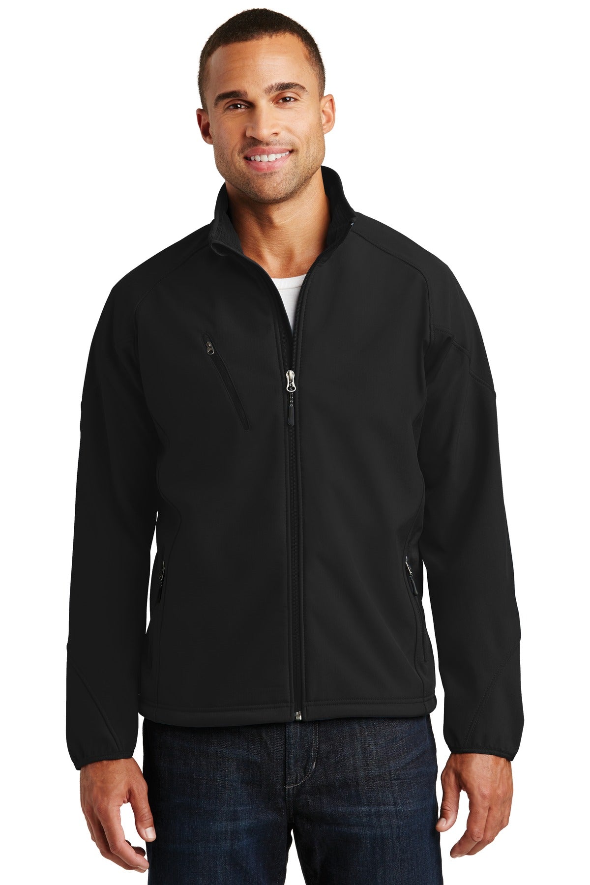 Port Authority Textured Soft Shell Jacket. J705 in Black