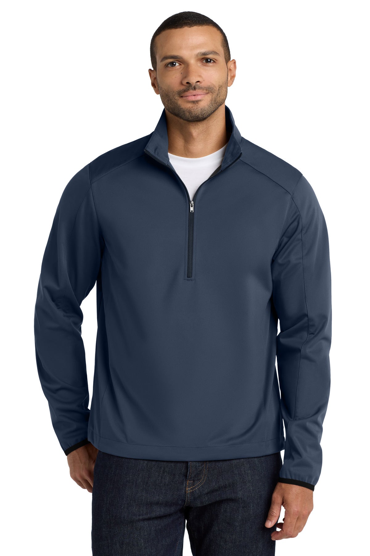Port Authority Active 1/2-Zip Soft Shell Jacket. J716 in Dress Blue Navy