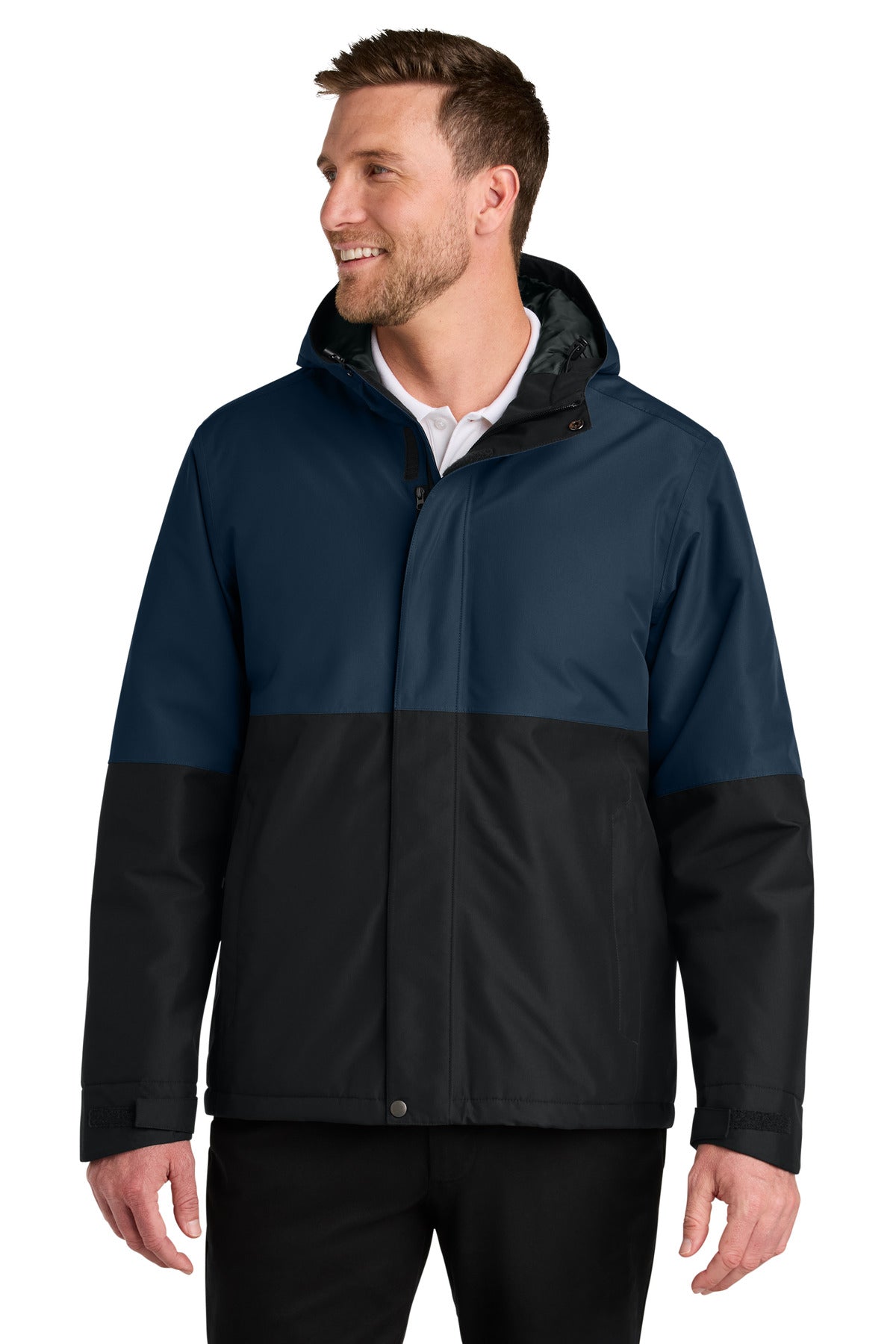 Port Authority Insulated Heavy Ripstop Jacket J721 in Dress Blue Navy/ Deep Black