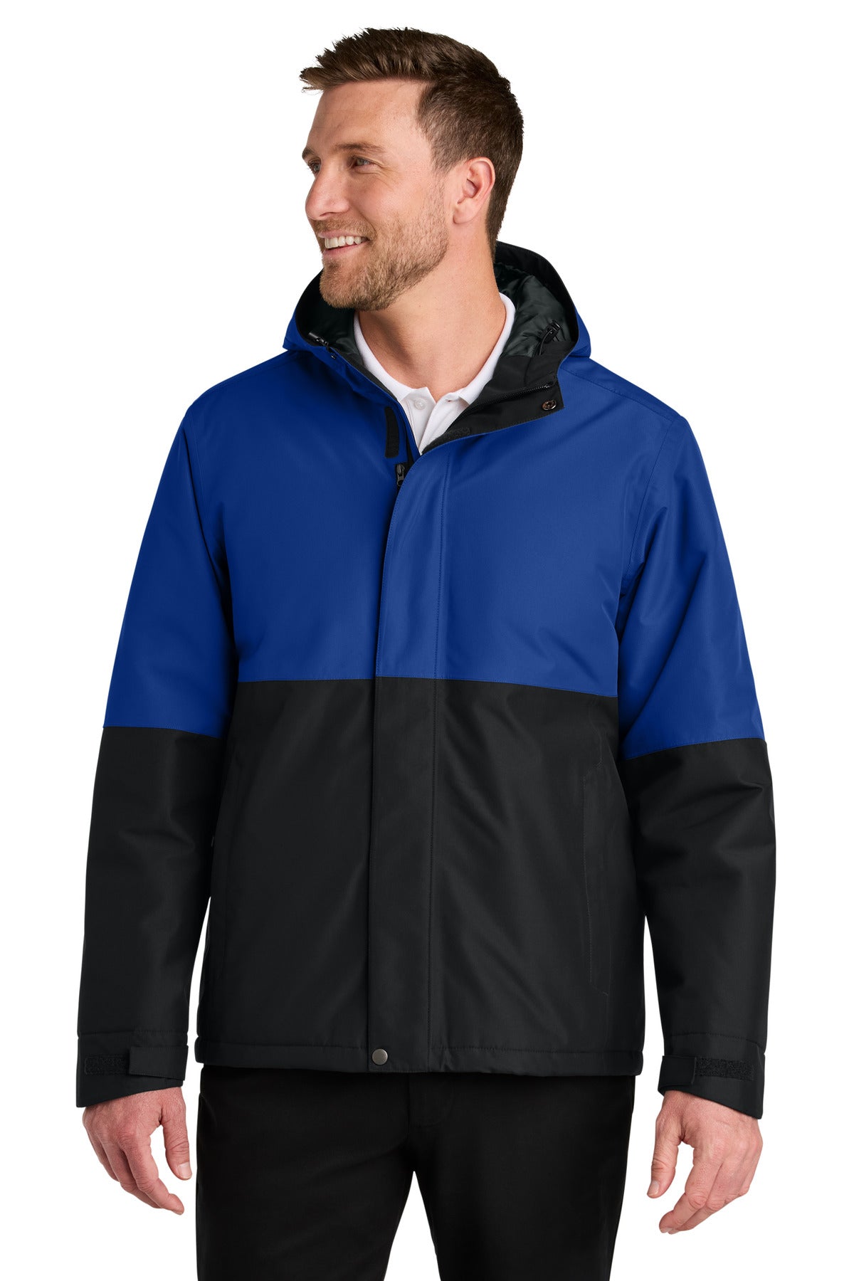 Port Authority Insulated Heavy Ripstop Jacket J721 in True Royal/ Deep Black