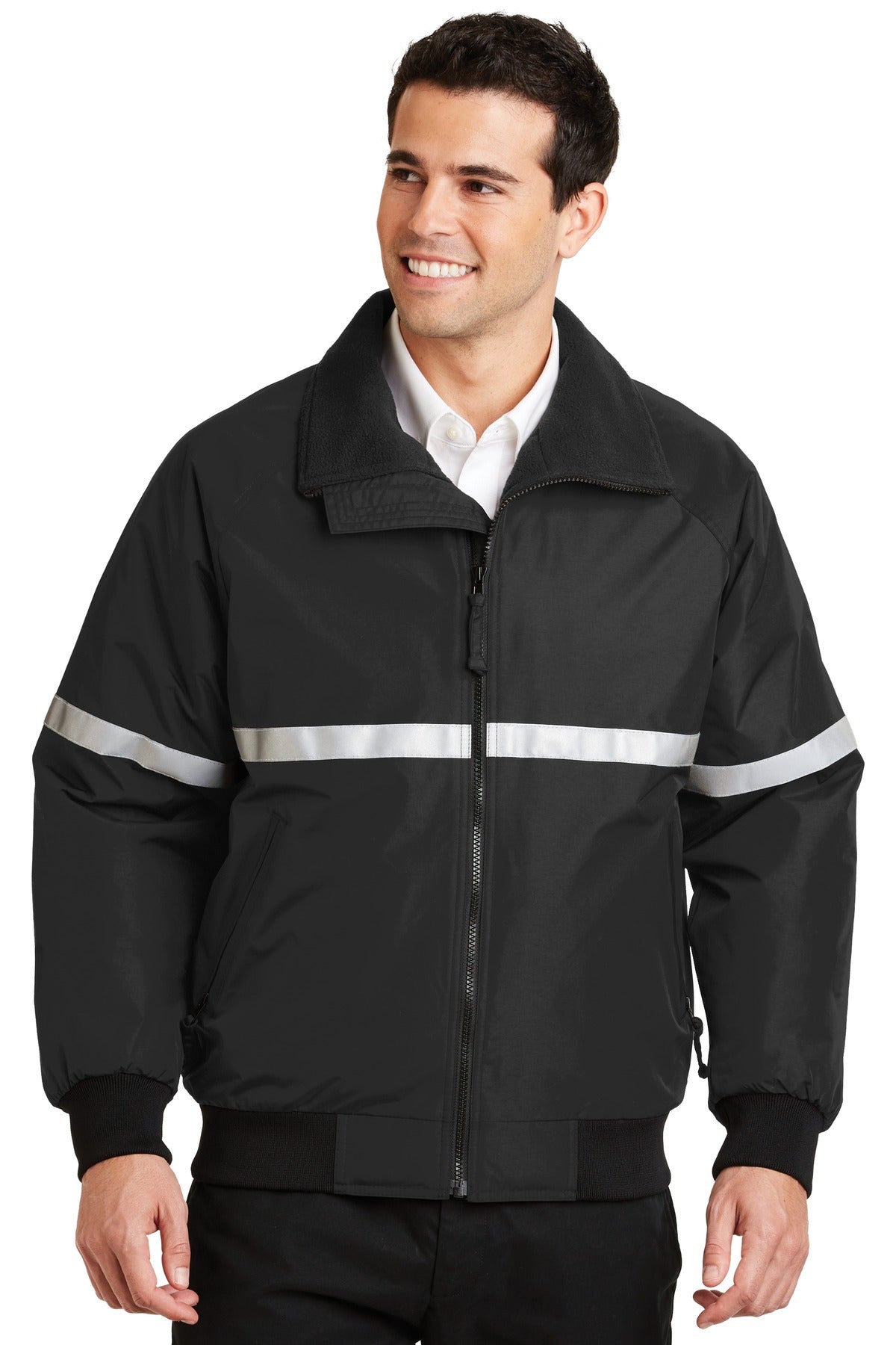 Port Authority Challenger Jacket with Reflective Taping J754R in True Black/ True Black/ Reflective