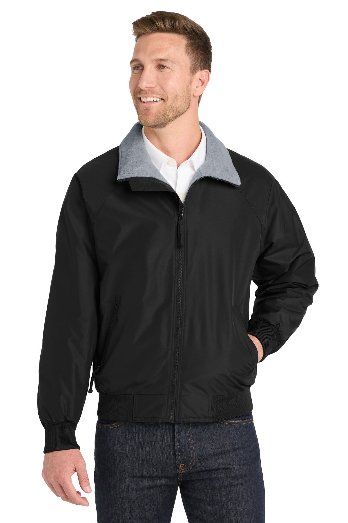 Port Authority Challenger Jacket. J754 in True Black/ Grey Heather