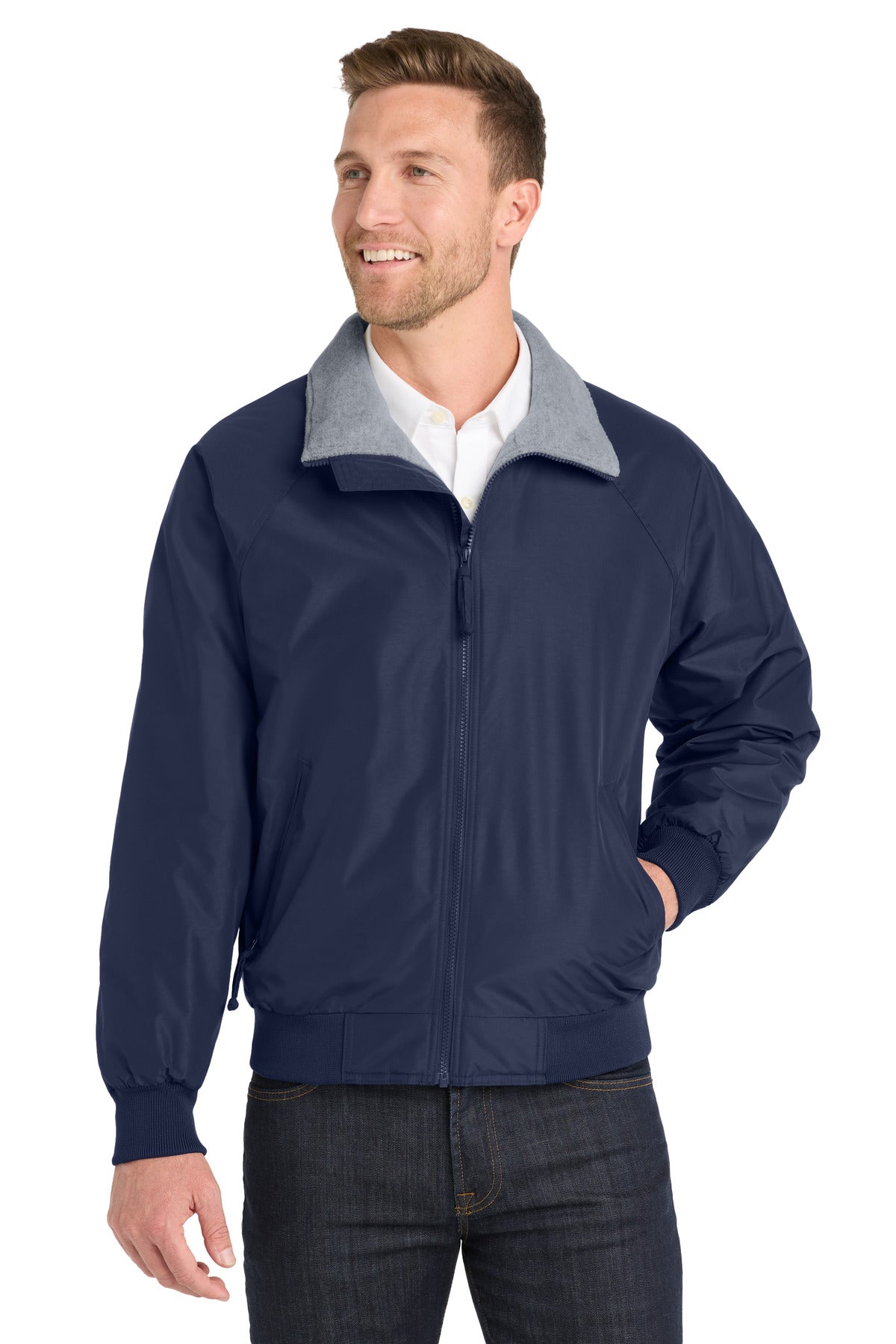 Port Authority Challenger Jacket. J754 in True Navy/ Grey Heather