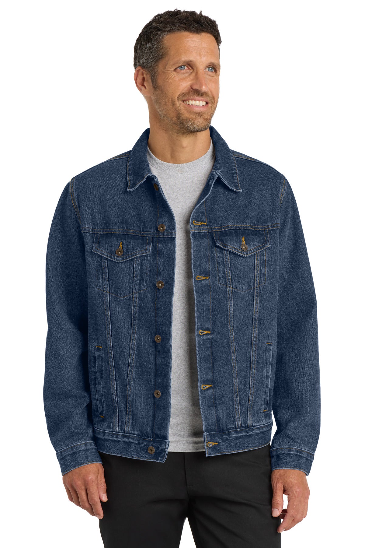 Port Authority Denim Jacket. J7620 in Denim Blue