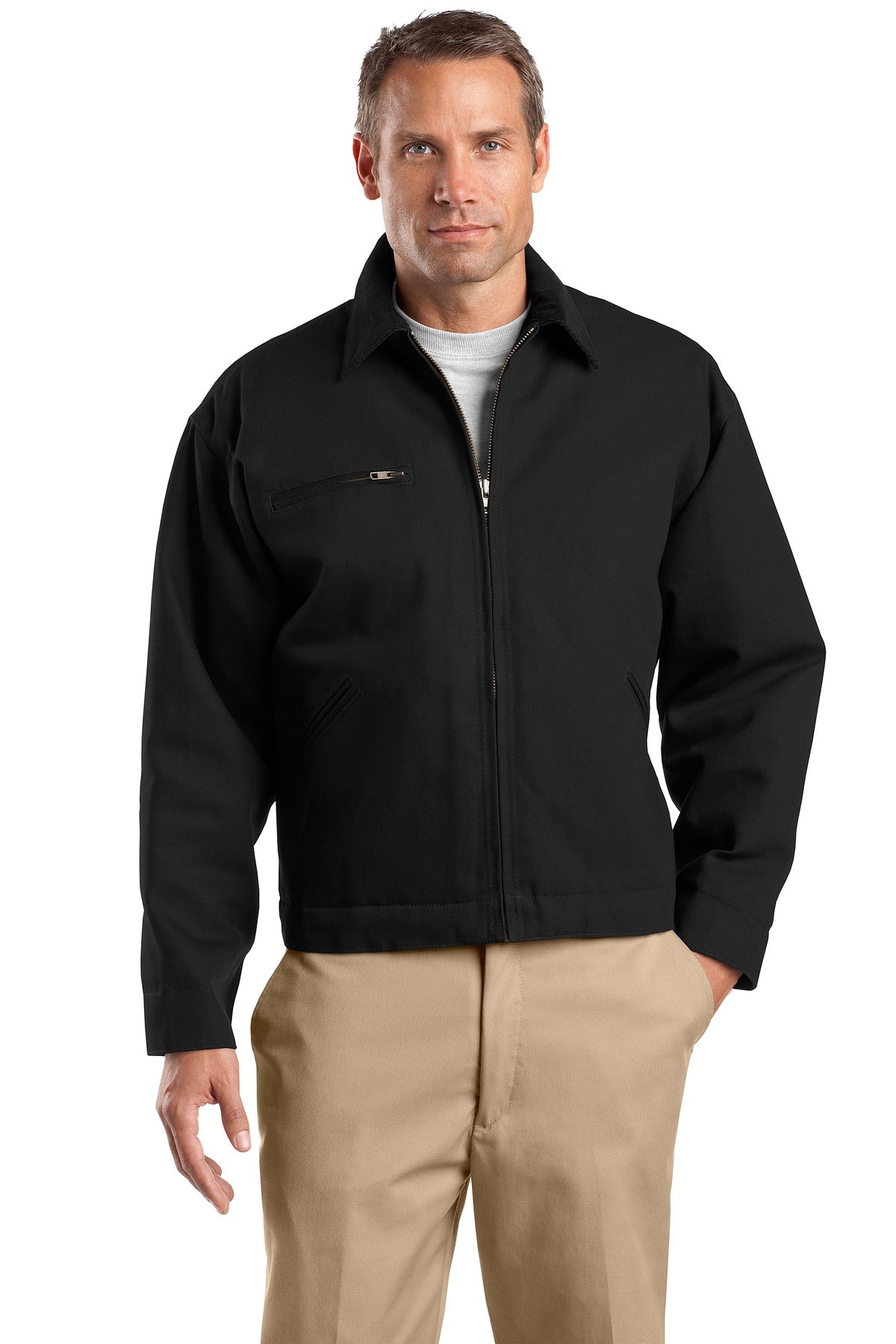 CornerStone Tall Duck Cloth Work Jacket. TLJ763 in Black