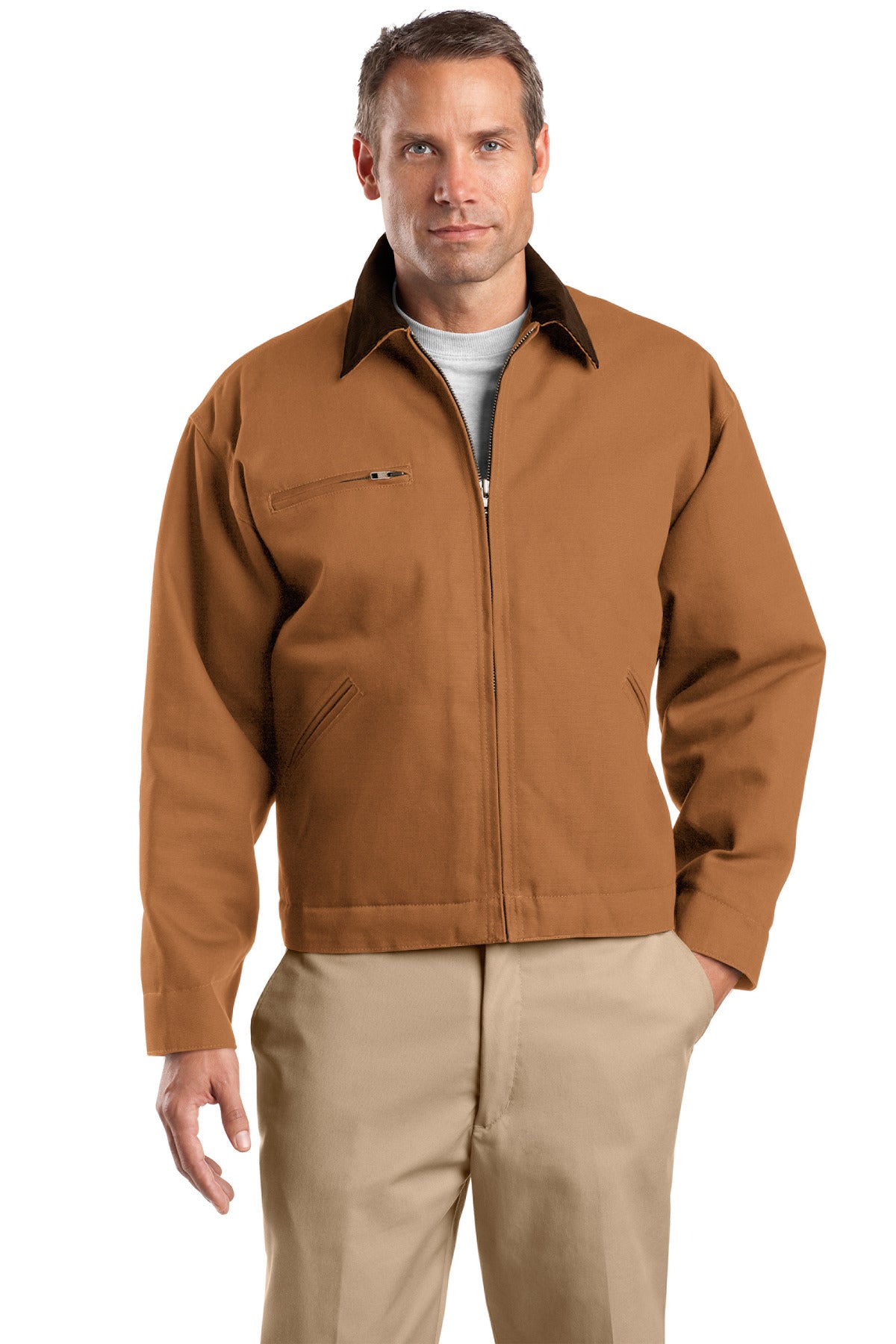 CornerStone Tall Duck Cloth Work Jacket. TLJ763 in Duck Brown