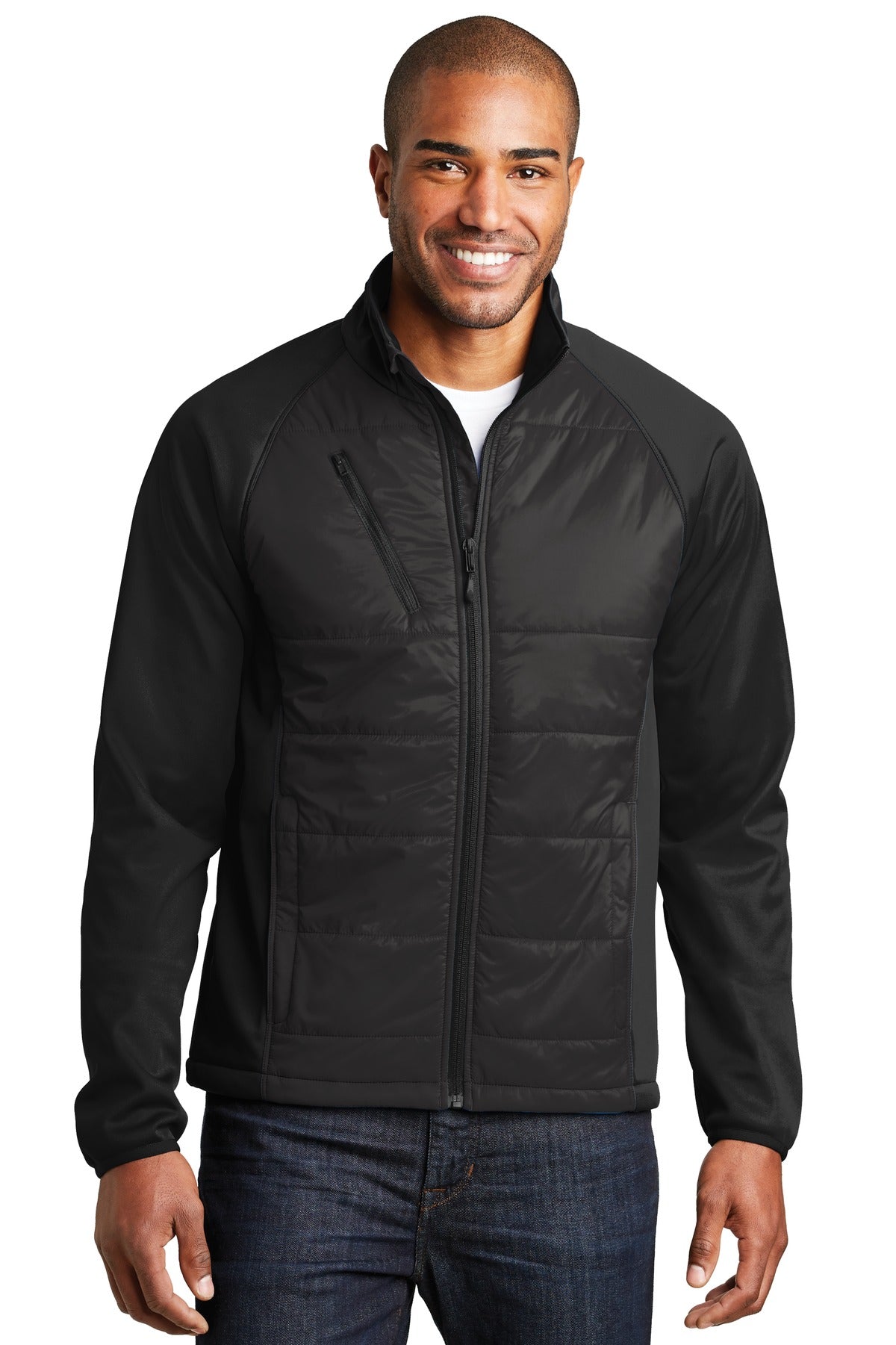 Port Authority Hybrid Soft Shell Jacket. J787 in Deep Black