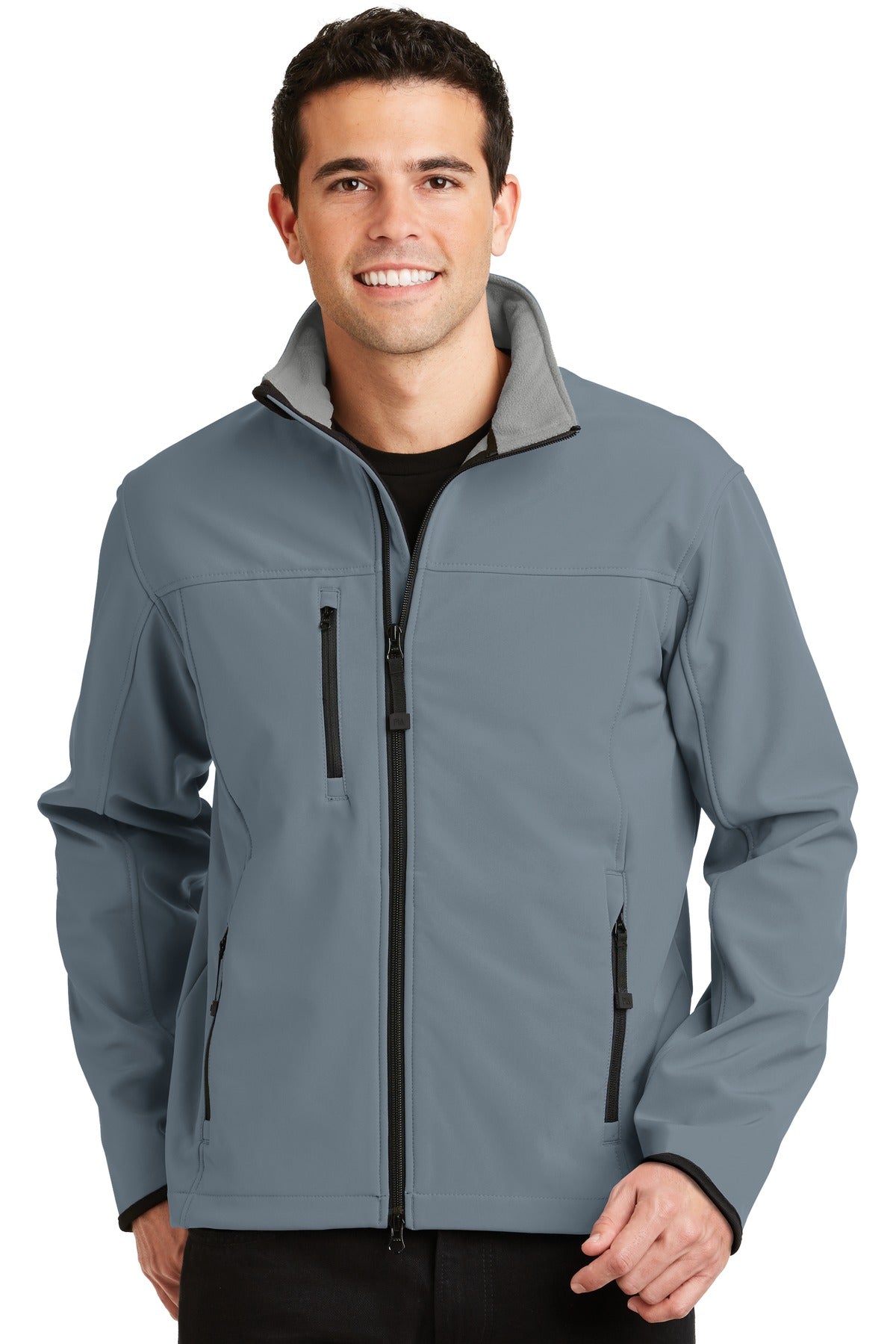 Port Authority Glacier Soft Shell Jacket.  J790 in Atlantic Blue/ Chrome