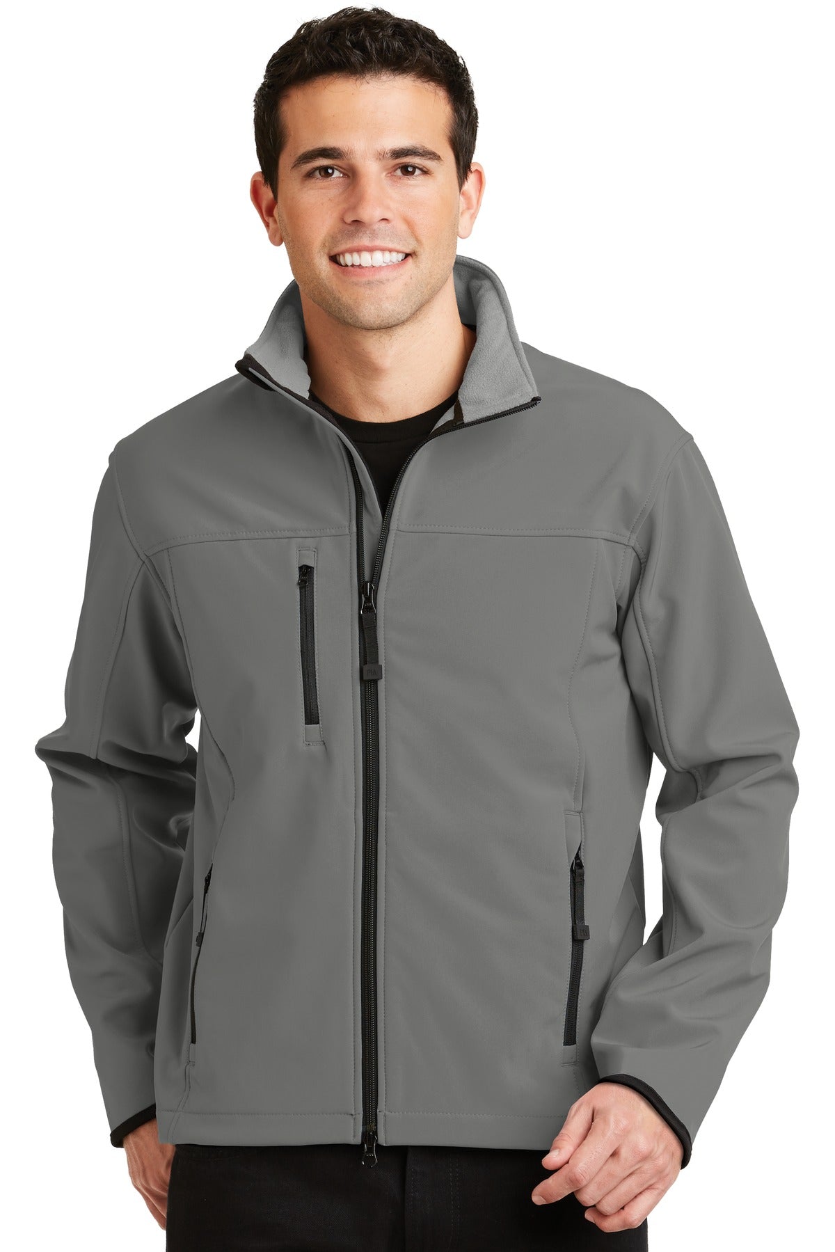 Port Authority Glacier Soft Shell Jacket.  J790 in Smoke Grey/ Chrome
