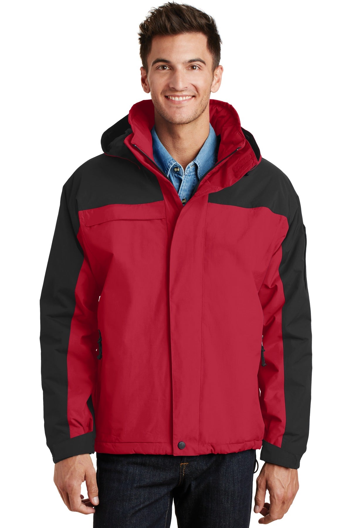Port Authority Nootka Jacket.  J792 in Engine Red/ Black