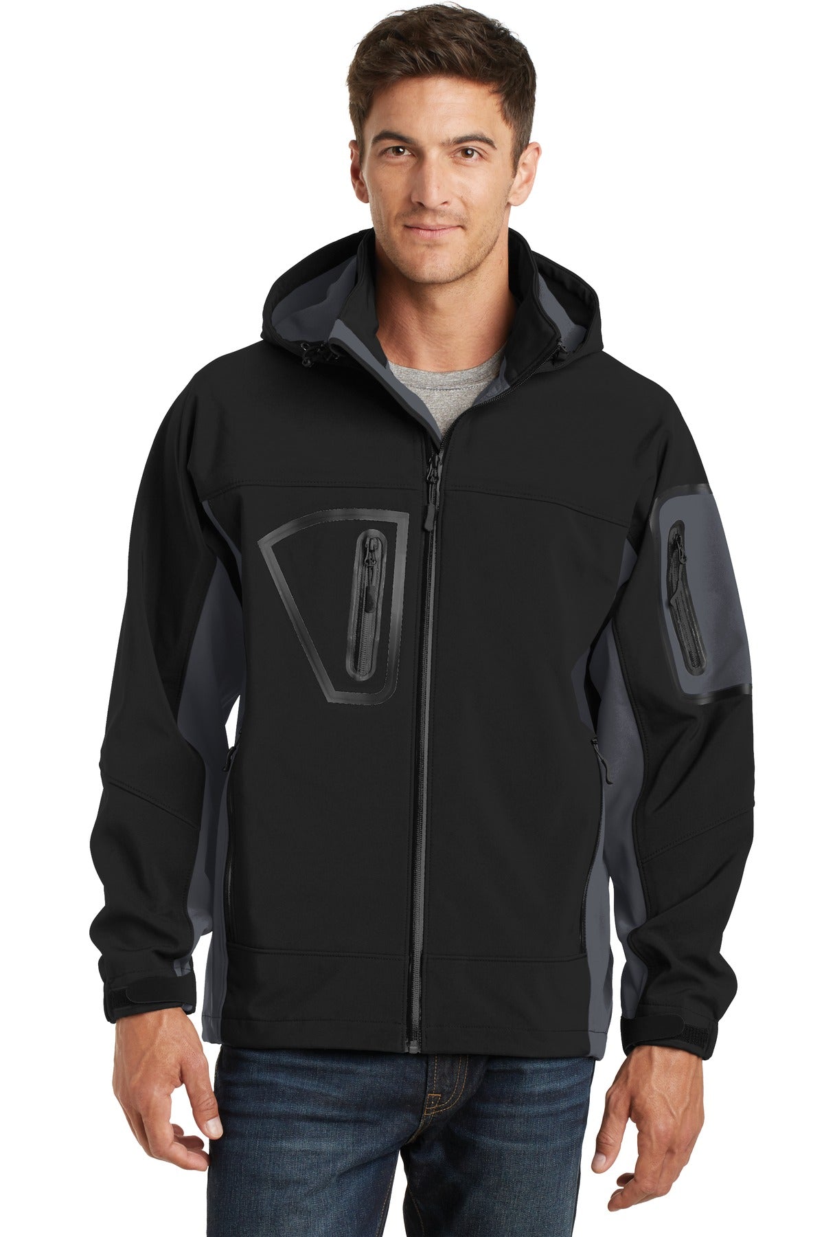 Port Authority Waterproof Soft Shell Jacket.  J798 in Black/ Graphite