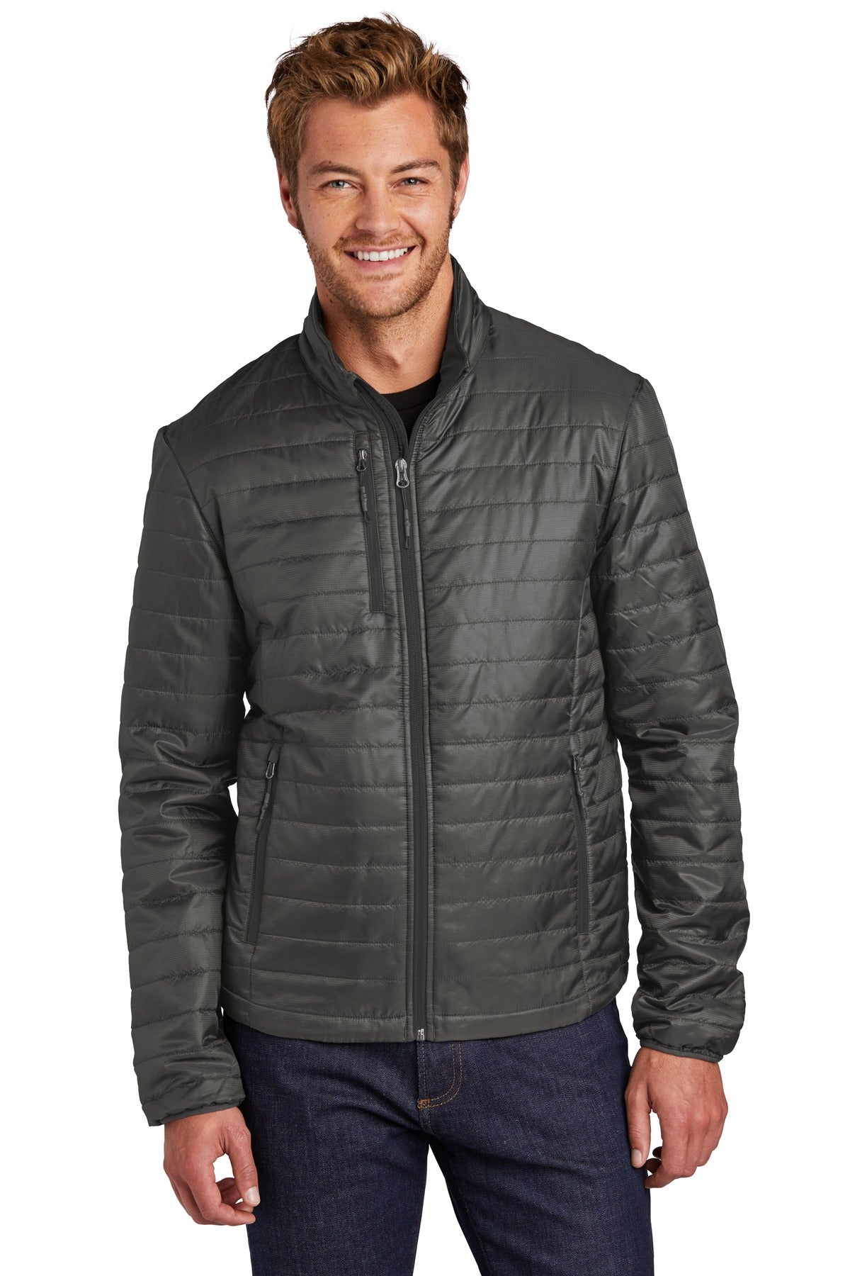 Port Authority  Packable Puffy Jacket J850 in Sterling Grey/ Graphite