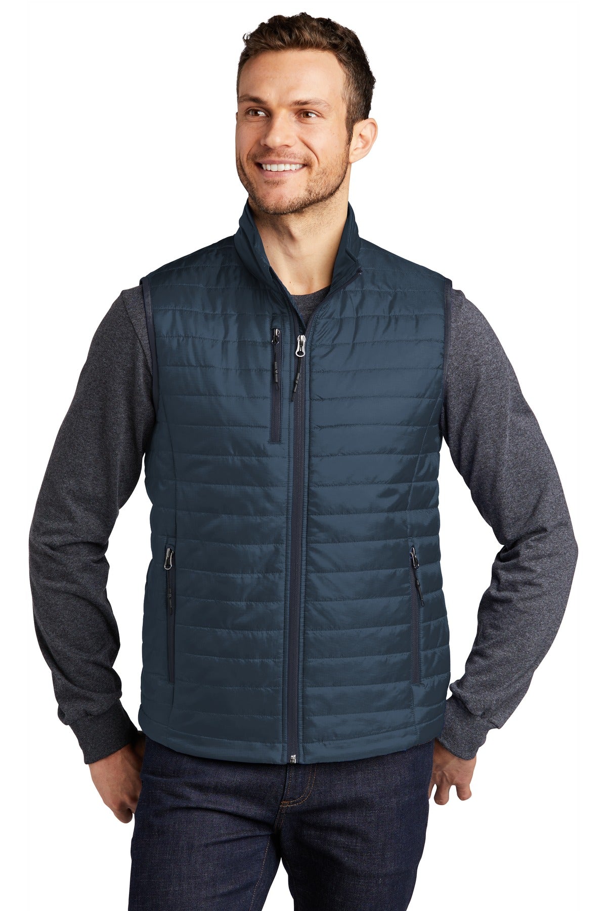 Port Authority  Packable Puffy Vest J851 in Regatta Blue/ River Blue Navy