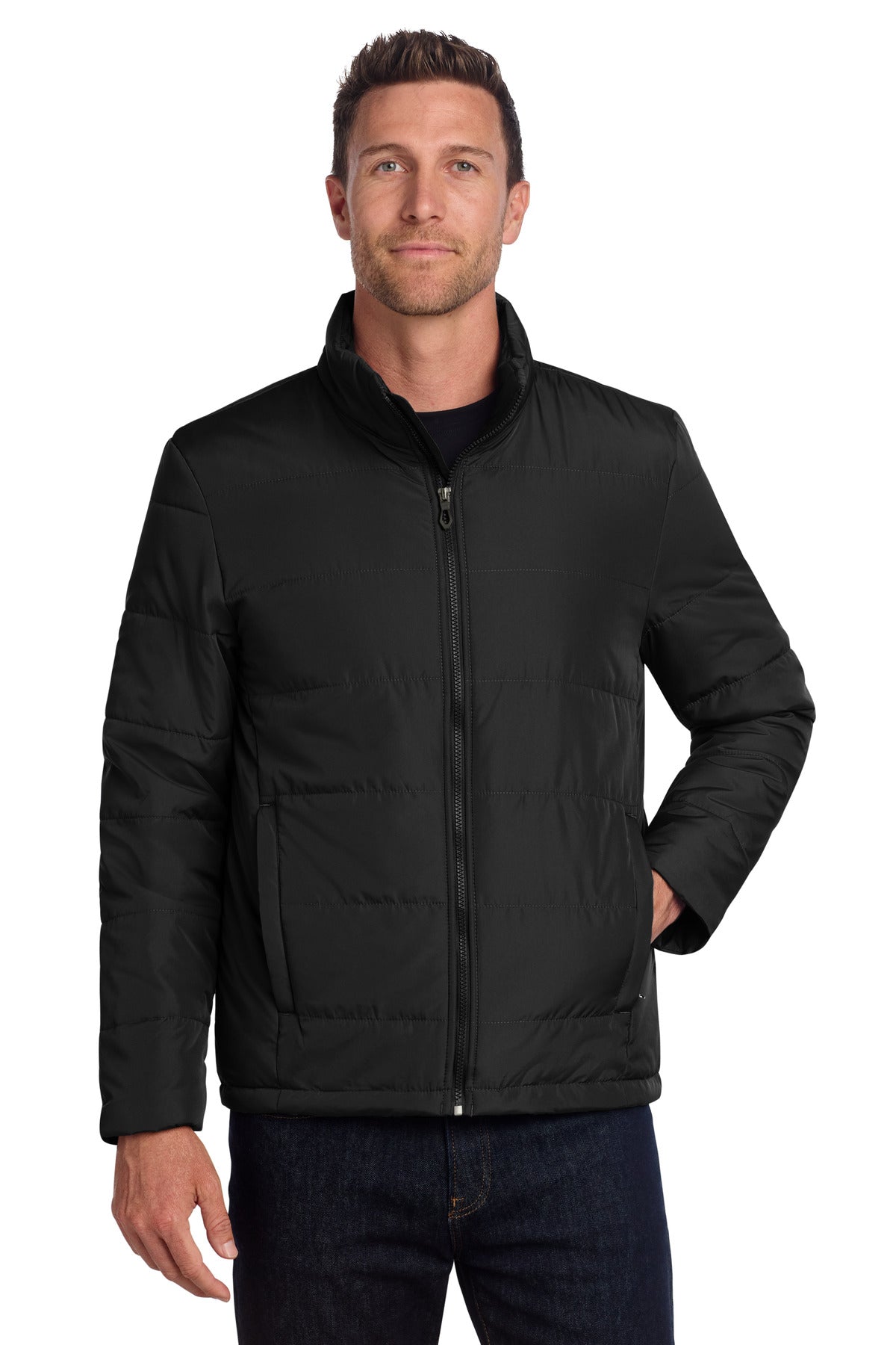 Port Authority Puffer Jacket J852 in Deep Black