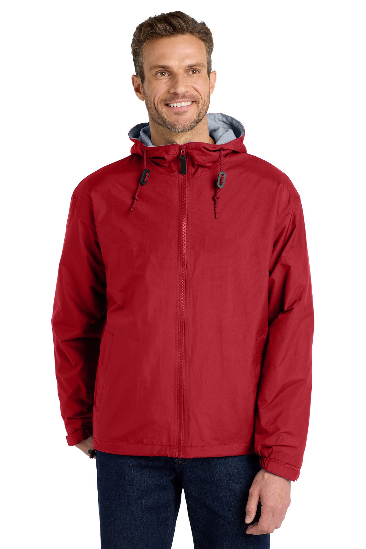 Port Authority Team Jacket.  JP56 in Red/ Light Oxford