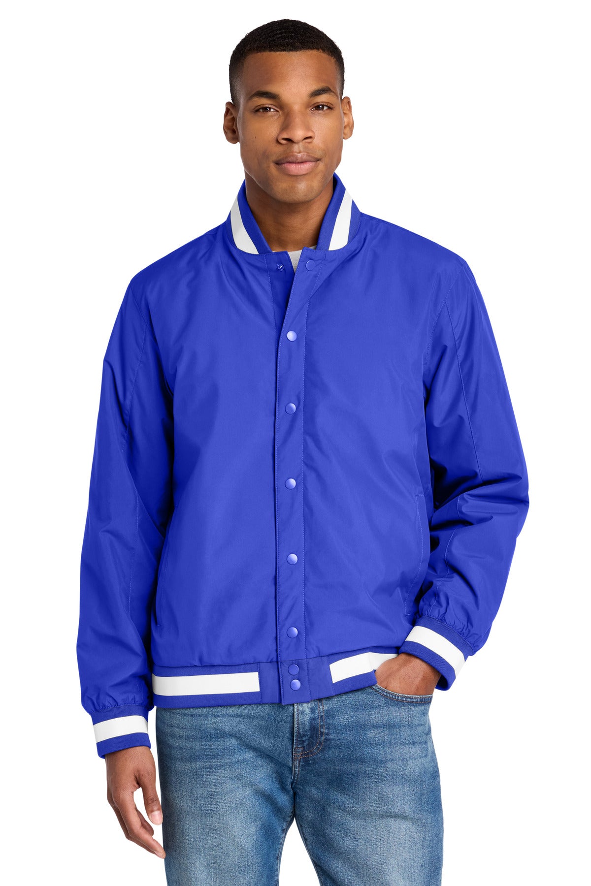 Sport-Tek Insulated Varsity Jacket JST58 in True Royal