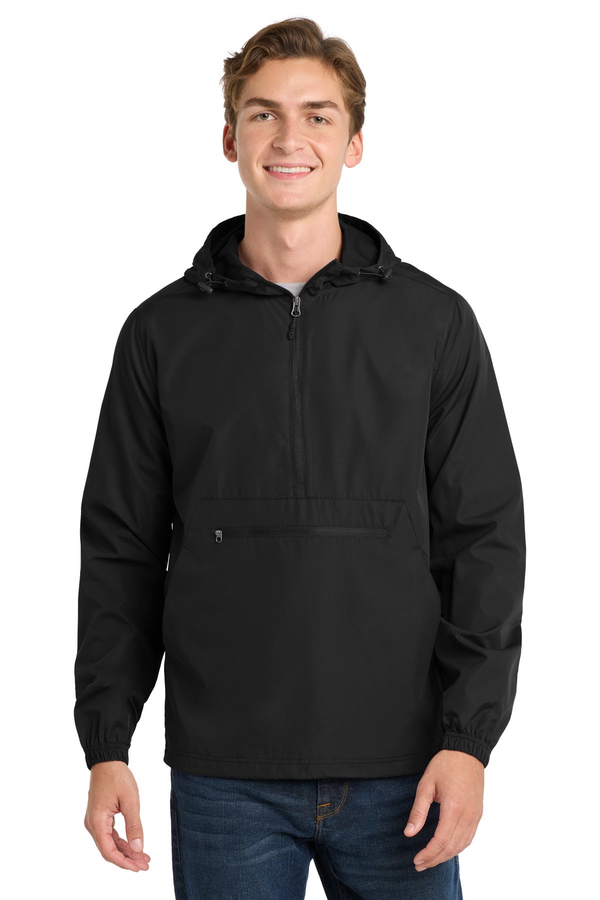 Sport-Tek  Packable Anorak. JST66 in Black
