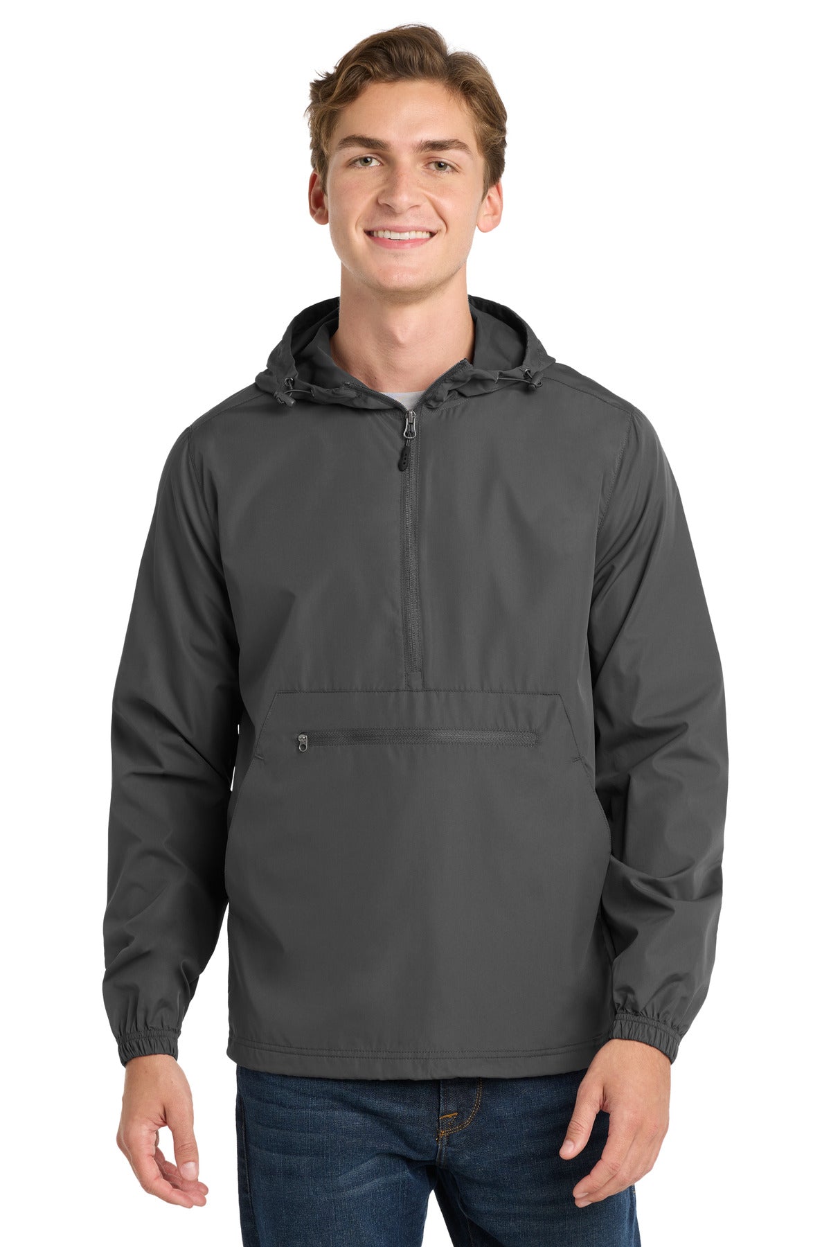 Sport-Tek  Packable Anorak. JST66 in Graphite