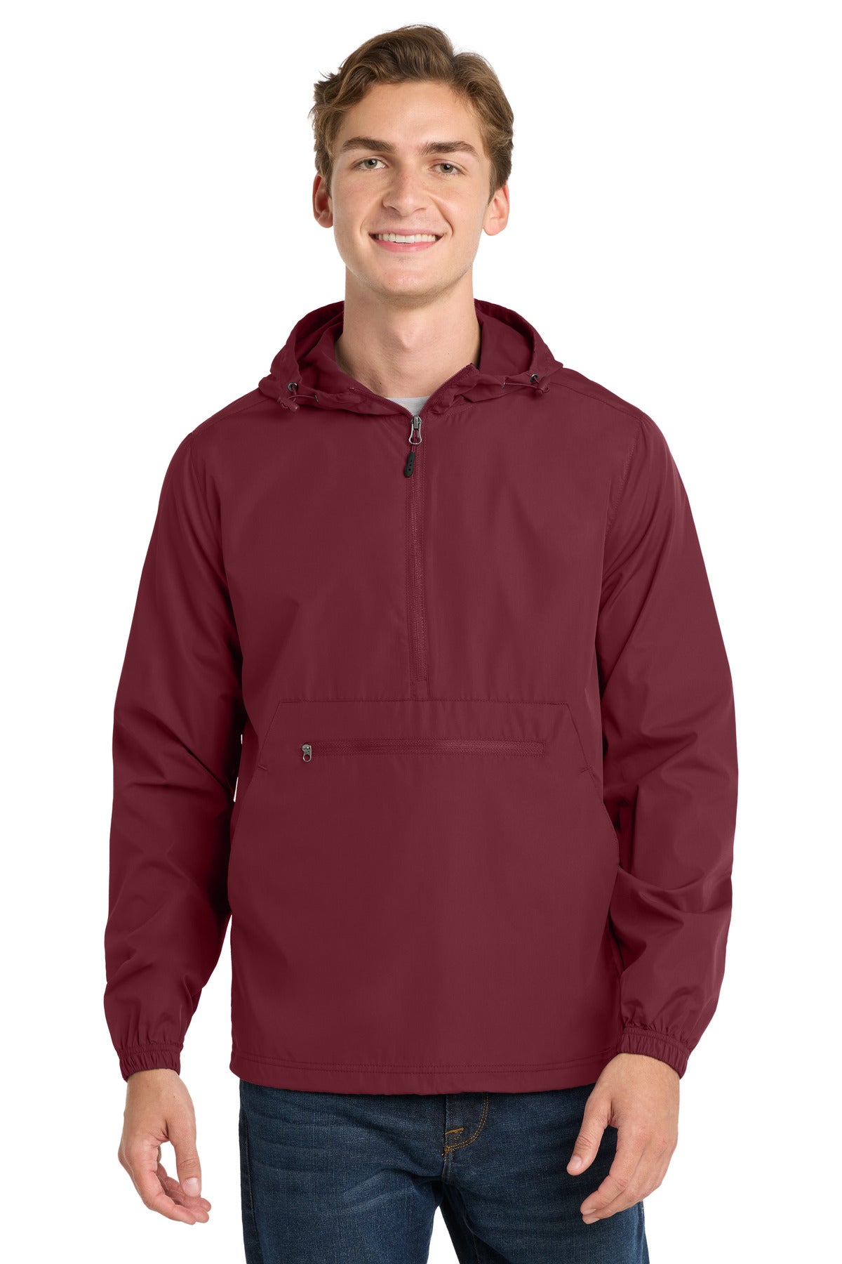 Sport-Tek  Packable Anorak. JST66 in Maroon