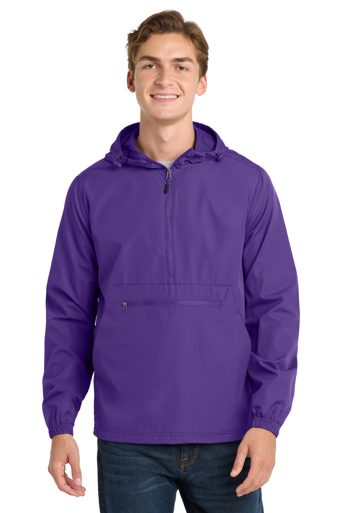 Sport-Tek  Packable Anorak. JST66 in Purple