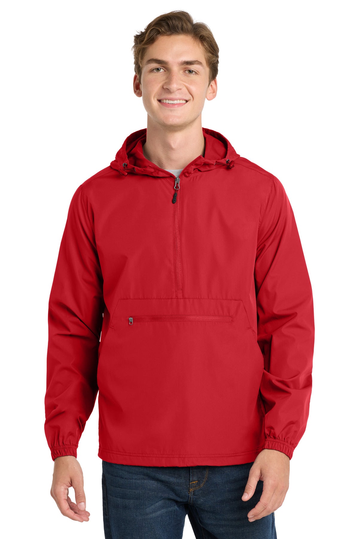 Sport-Tek  Packable Anorak. JST66 in True Red