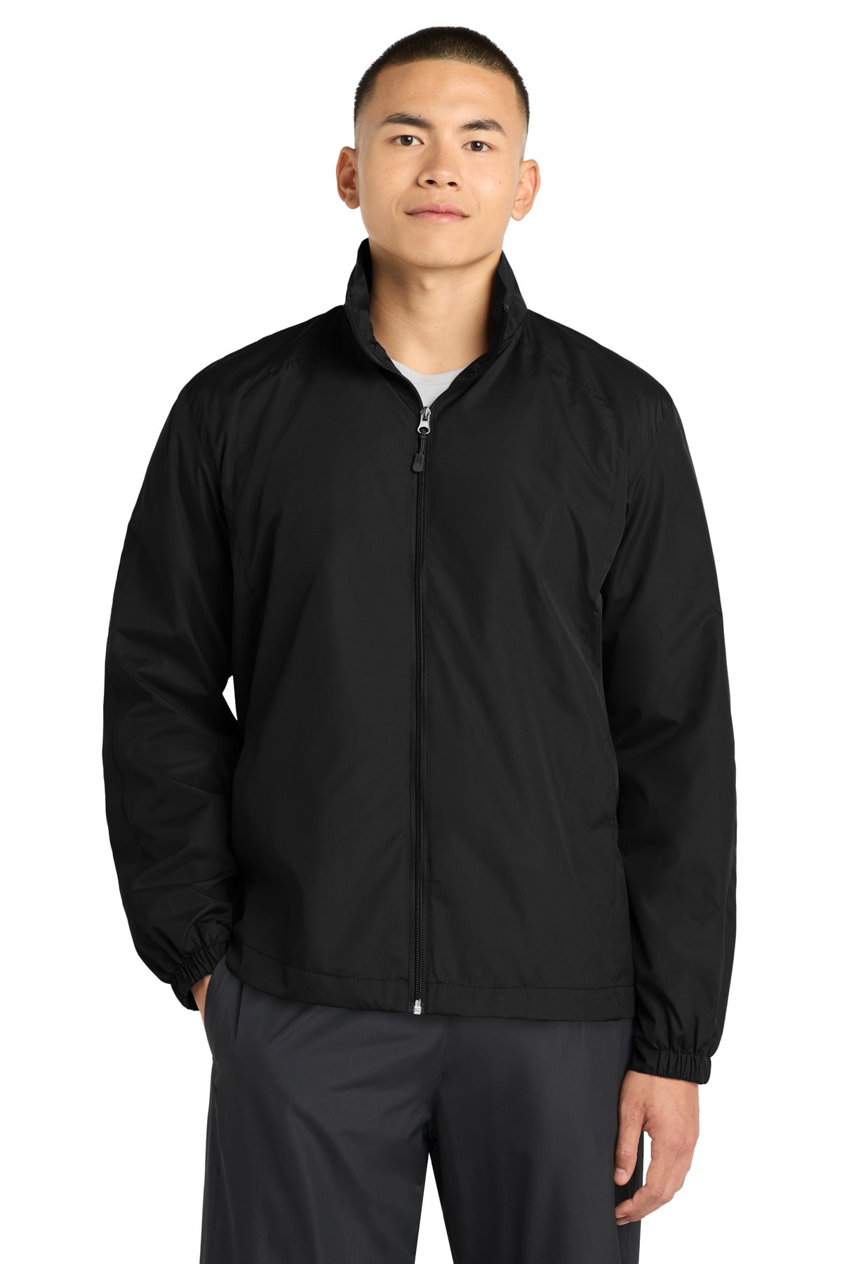 Sport-Tek Full-Zip Wind Jacket. JST70 in Black