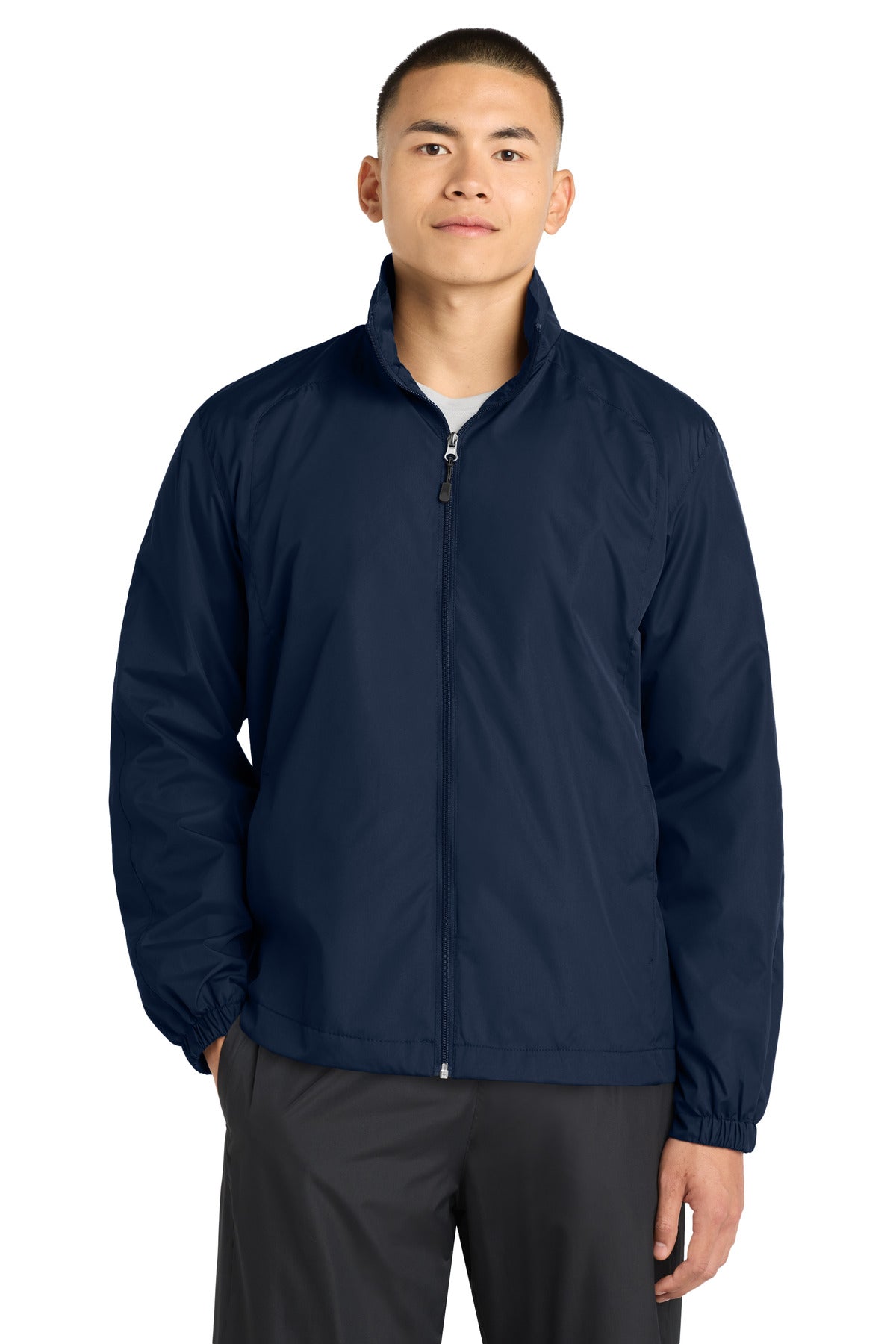 Sport-Tek Full-Zip Wind Jacket. JST70 in True Navy