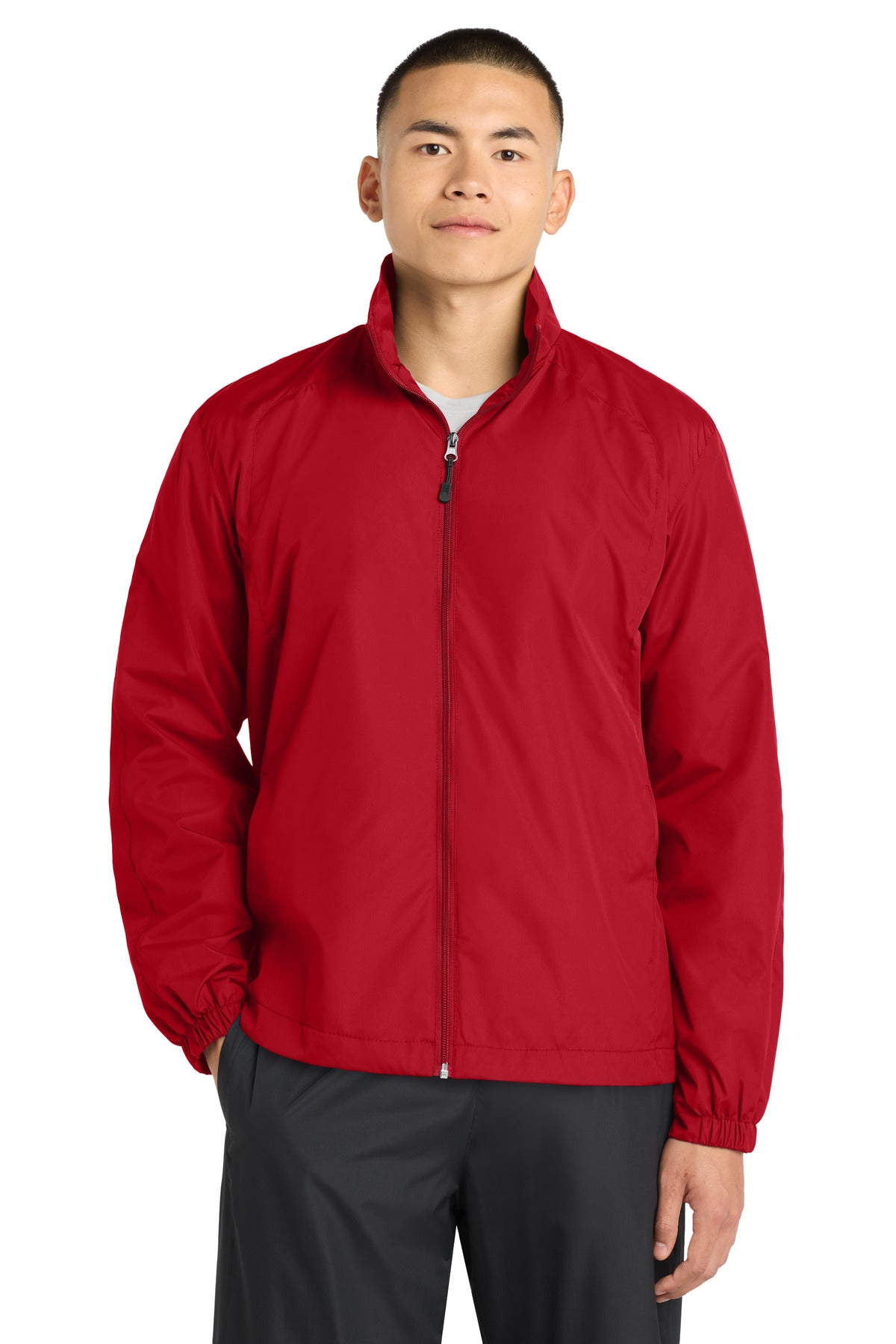 Sport-Tek Full-Zip Wind Jacket. JST70 in True Red
